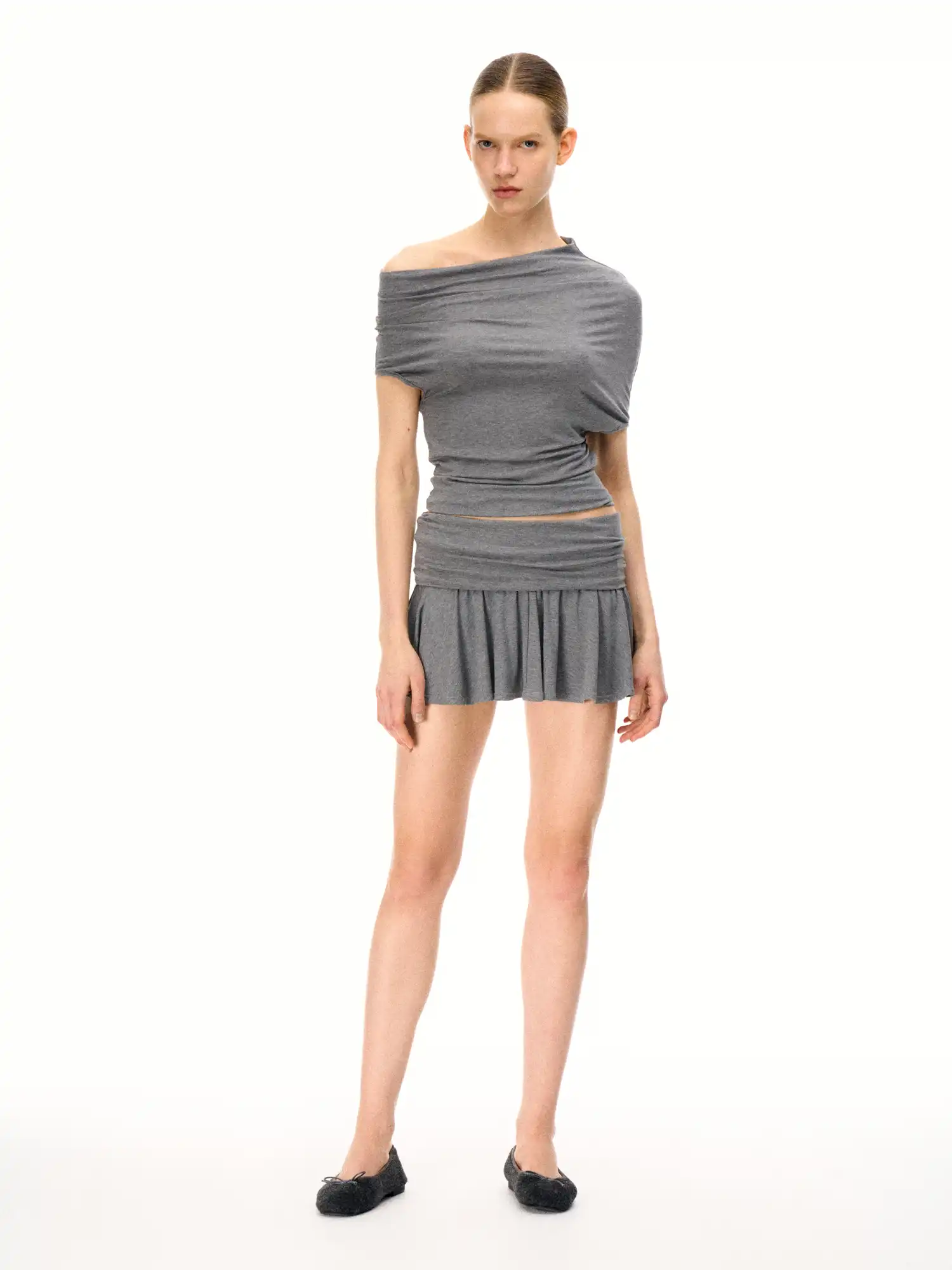 Modal Fold Over Mini Skirt - Image 4
