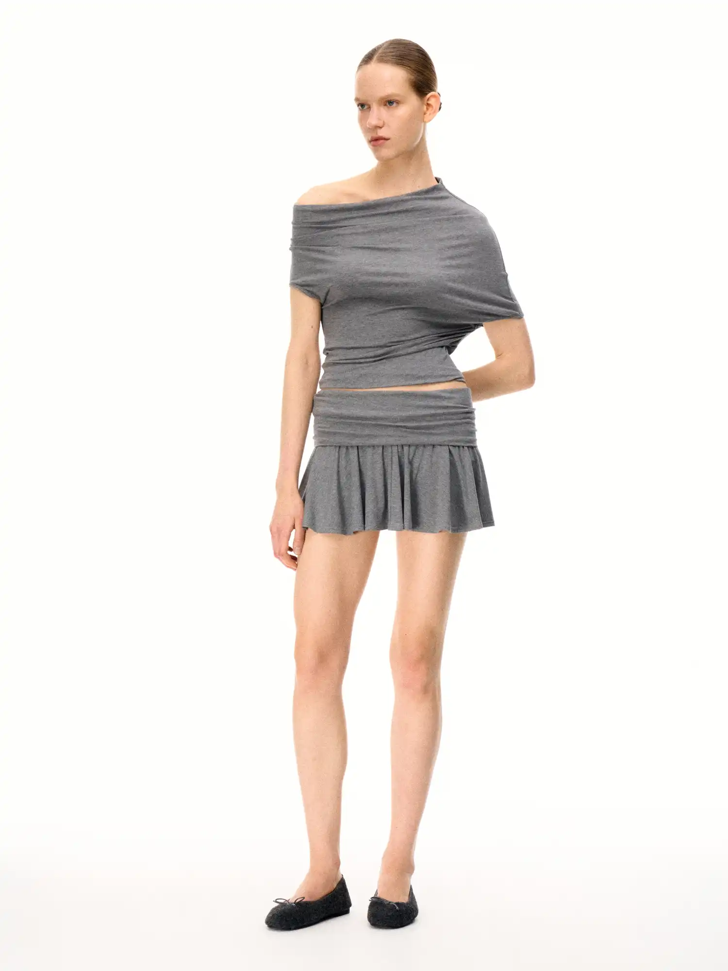 Modal Fold Over Mini Skirt - Image 5