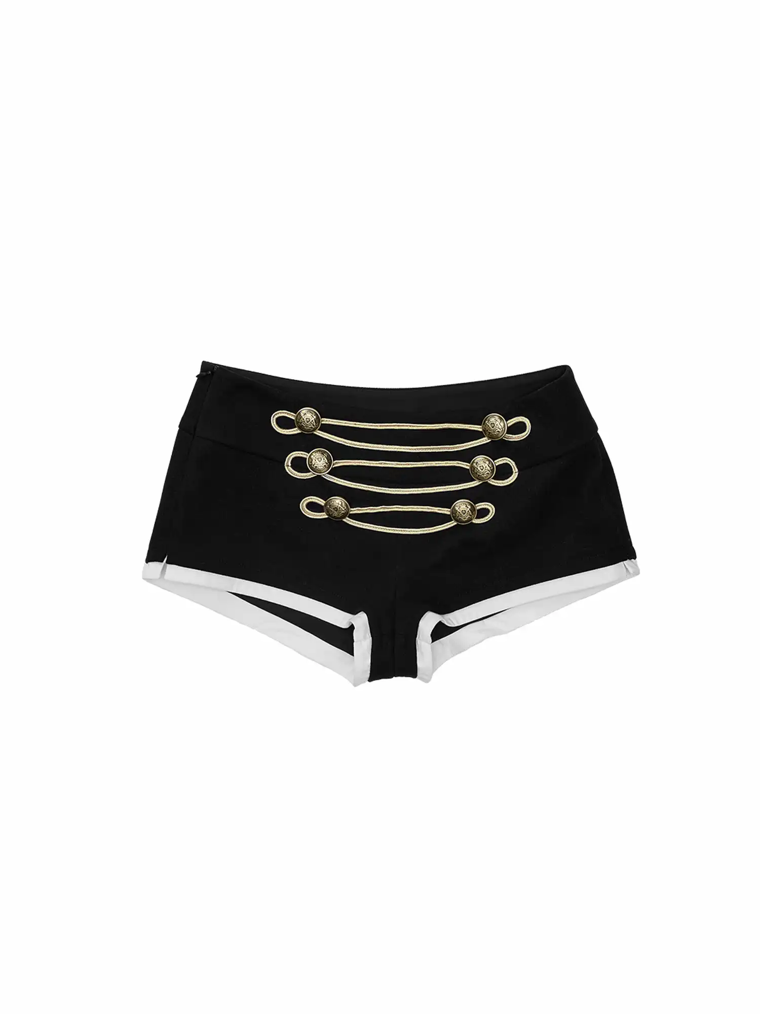 Napoleonic Button Low Rise Micro Shorts - Image 3
