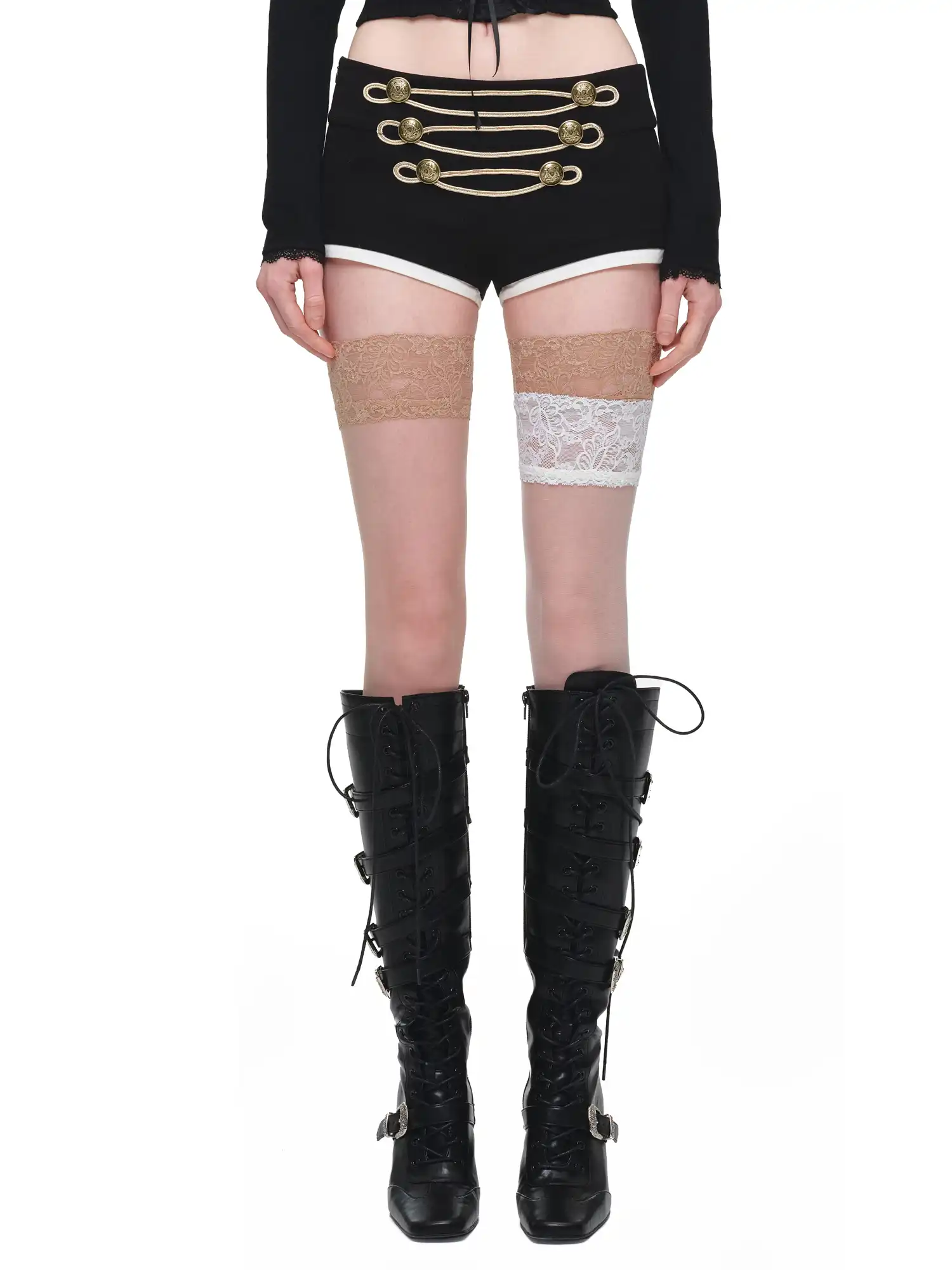 Napoleonic Button Low Rise Micro Shorts - Image 5