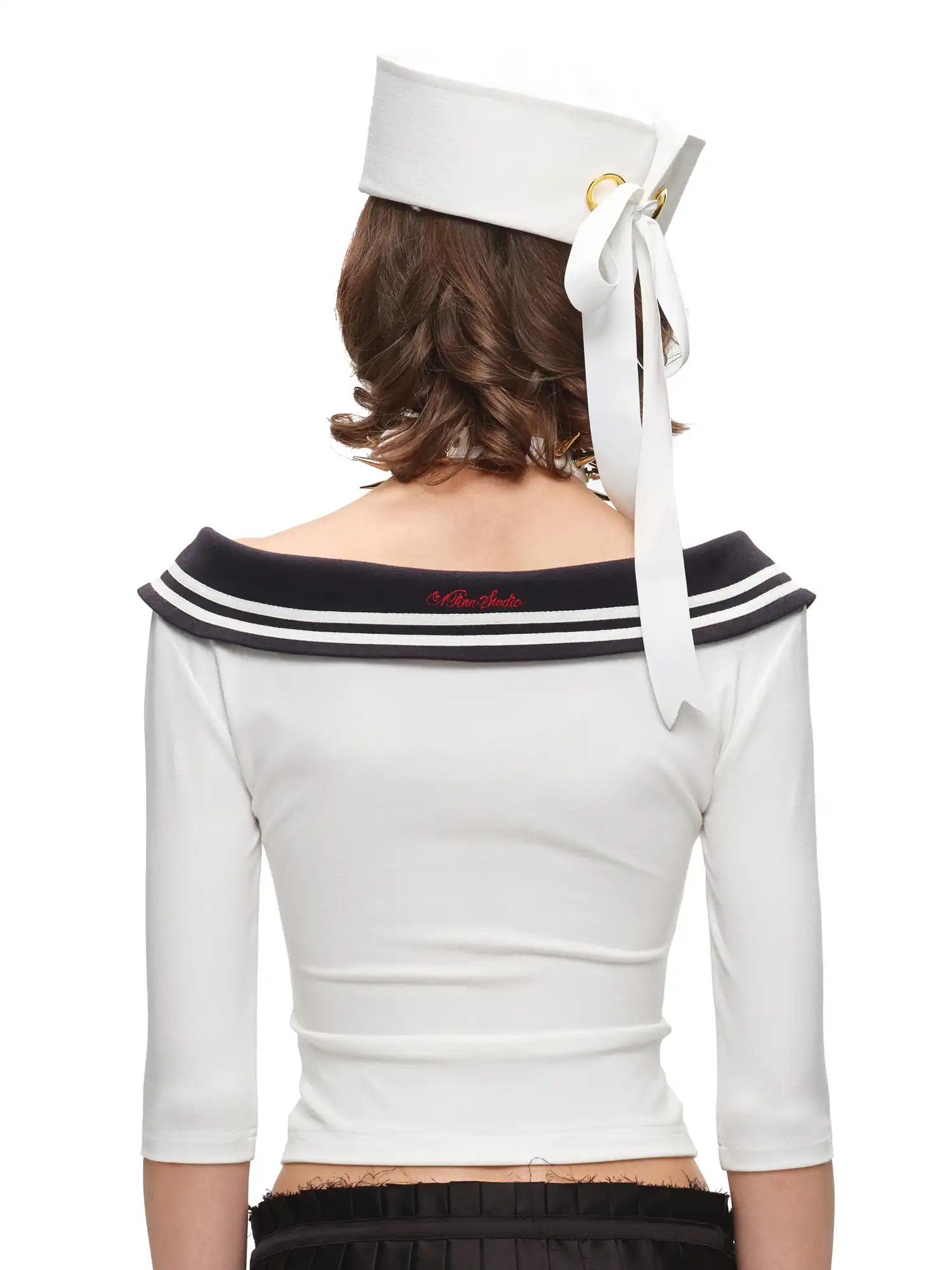Nautical Bow Tie Ribbons Sailor Cap - Image 8
