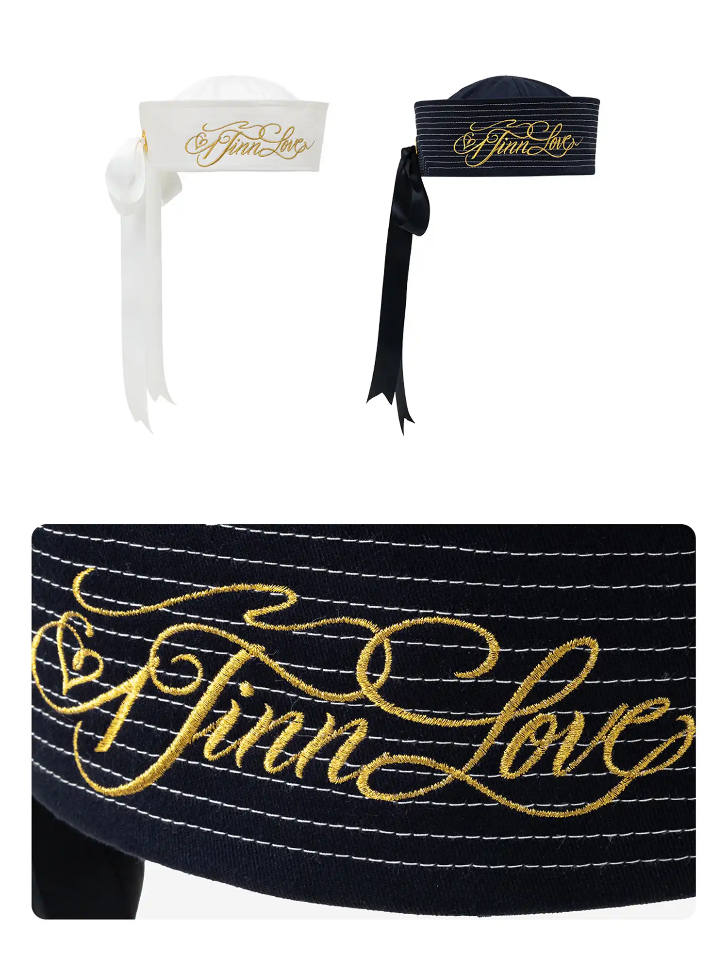 Nautical Bow Tie Ribbons Sailor Cap - Image 9