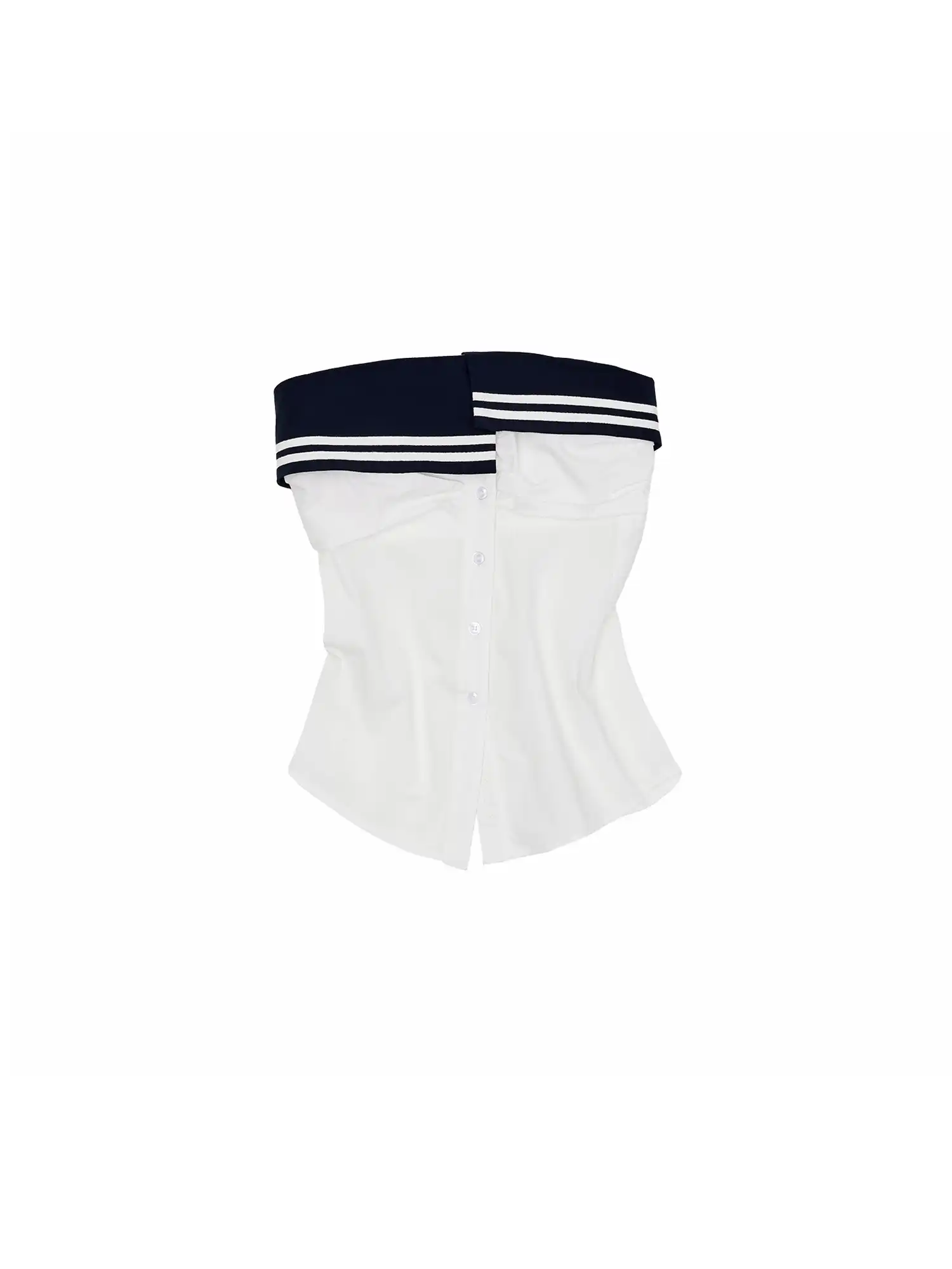 Nautical Fold Over Coller Tube Top - Image 4