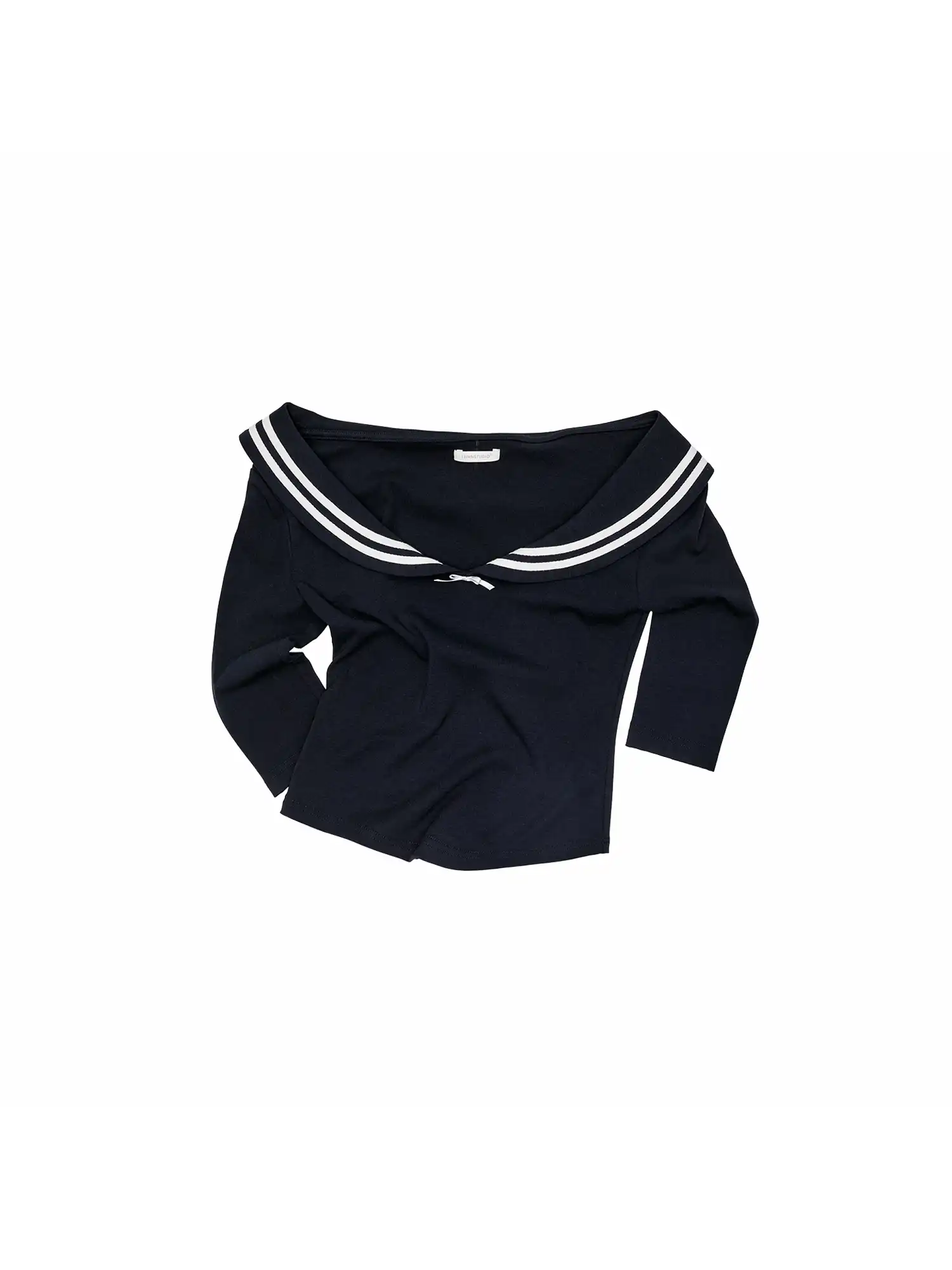 Nautical Sailor Collar Knit Crop Top - Image 9