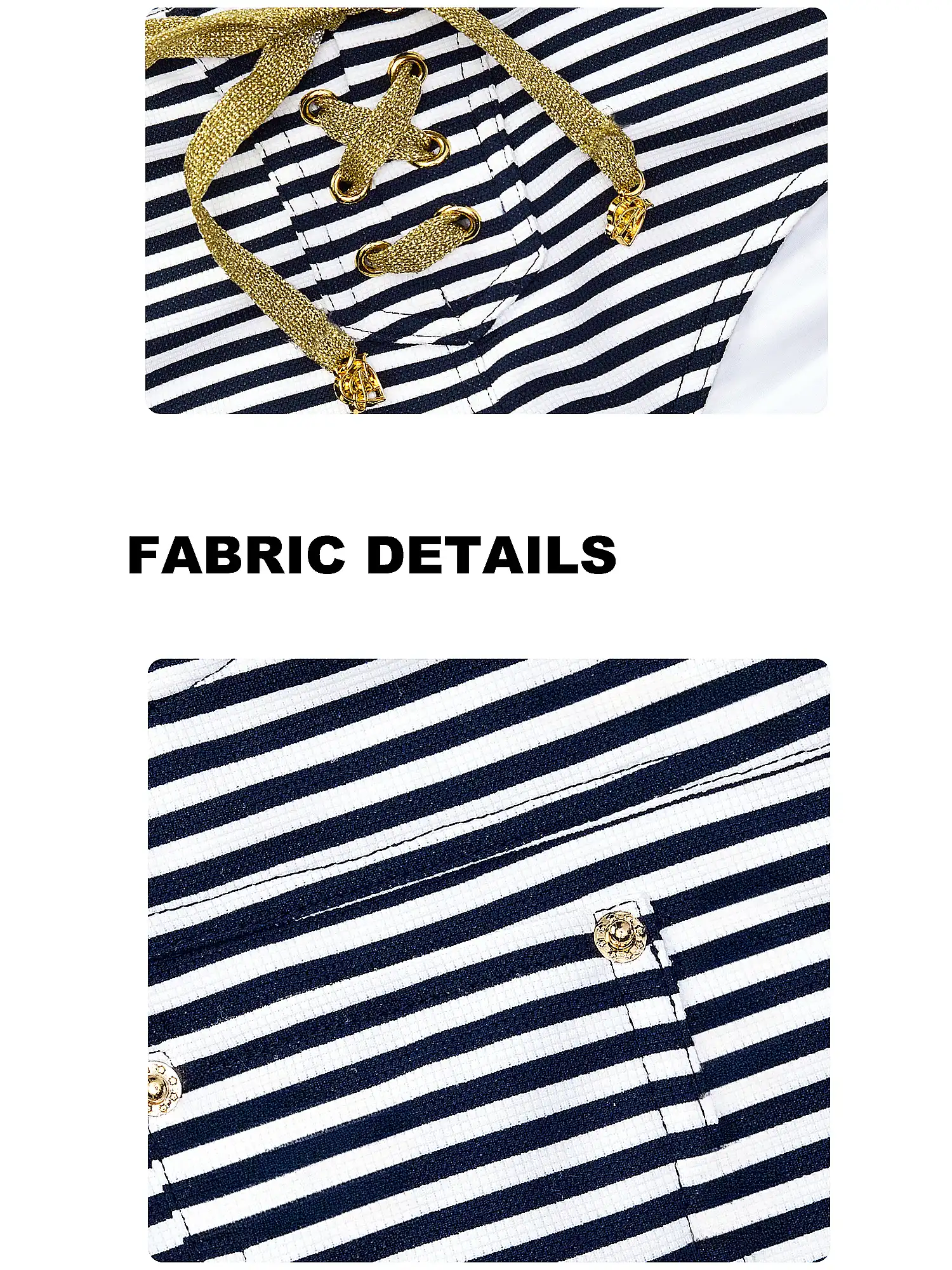 Nautical Stripe Halter Triangle Bikini Set - Image 8