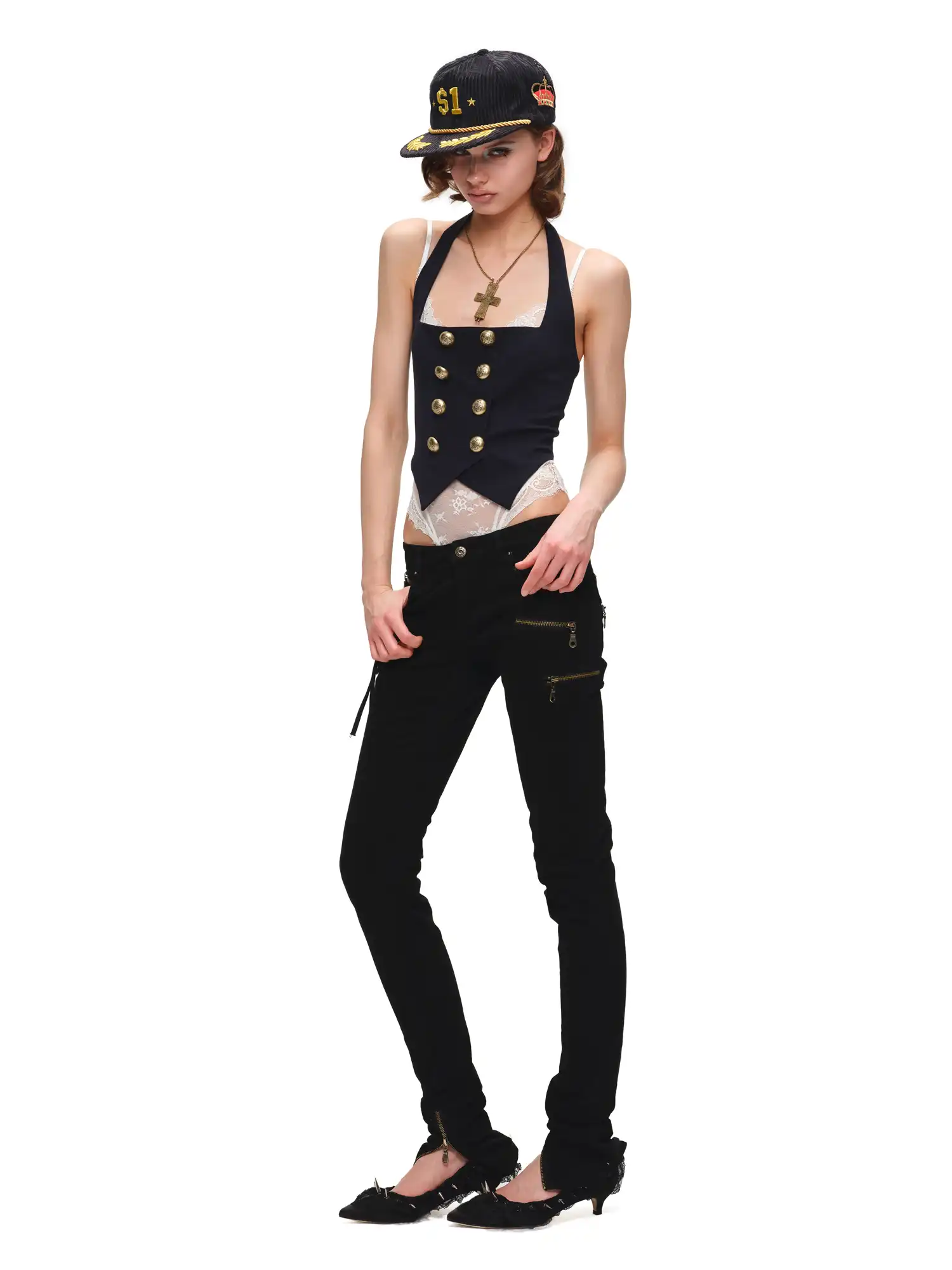 Navy Style Napoleon Halter Top - Image 7