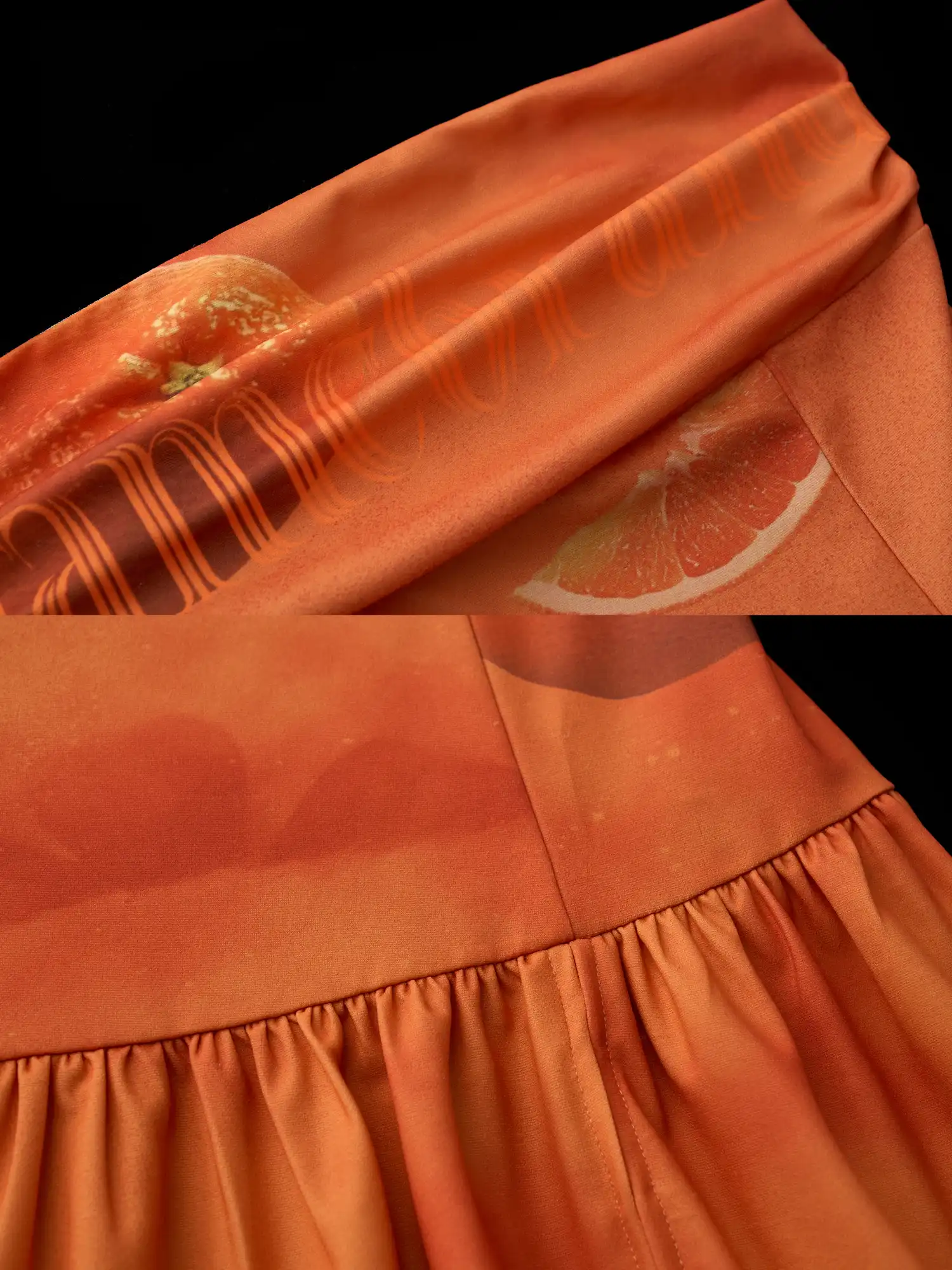 Orange Citrus High Slit Bandeau Maxi Dress - Image 8