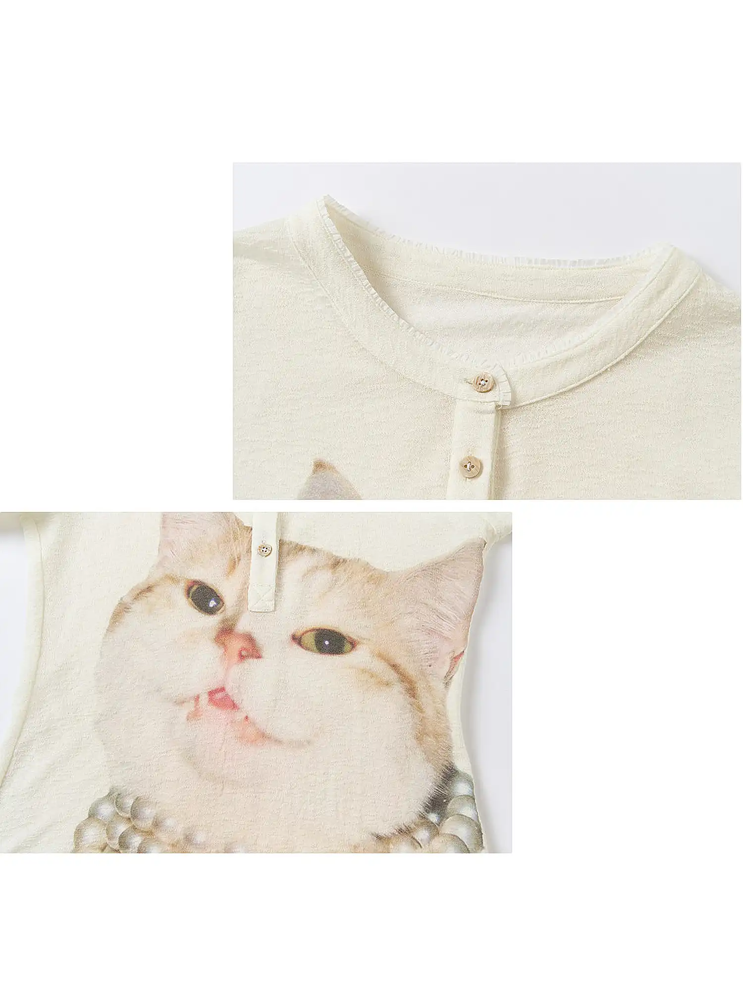 Pearl Cat Henley Long Sleeve Knit Top - Image 11
