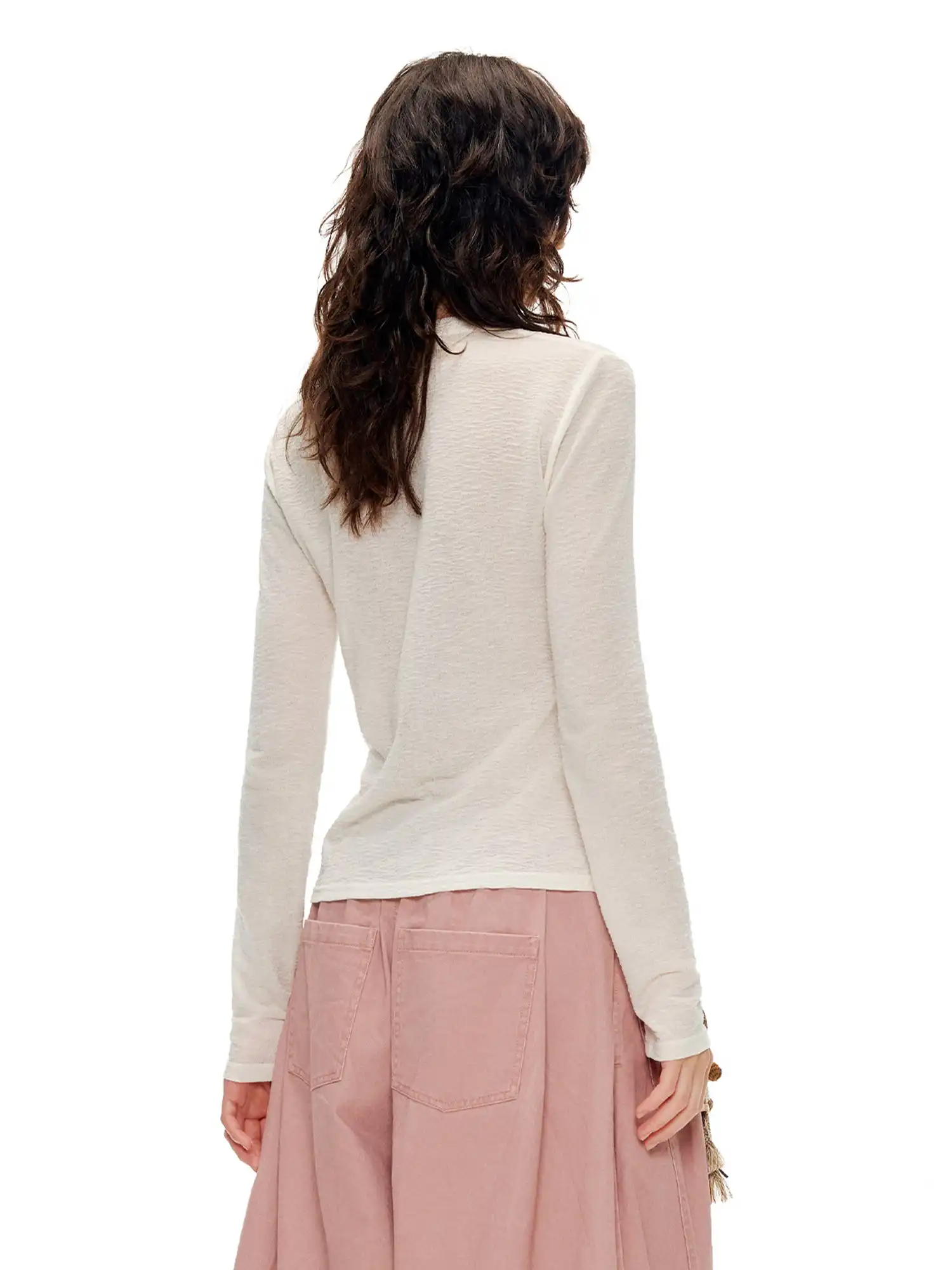 Pearl Cat Henley Long Sleeve Knit Top - Image 5