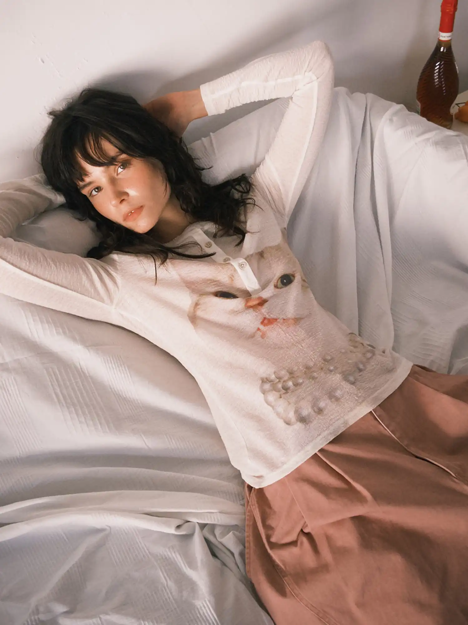 Pearl Cat Henley Long Sleeve Knit Top - Image 9