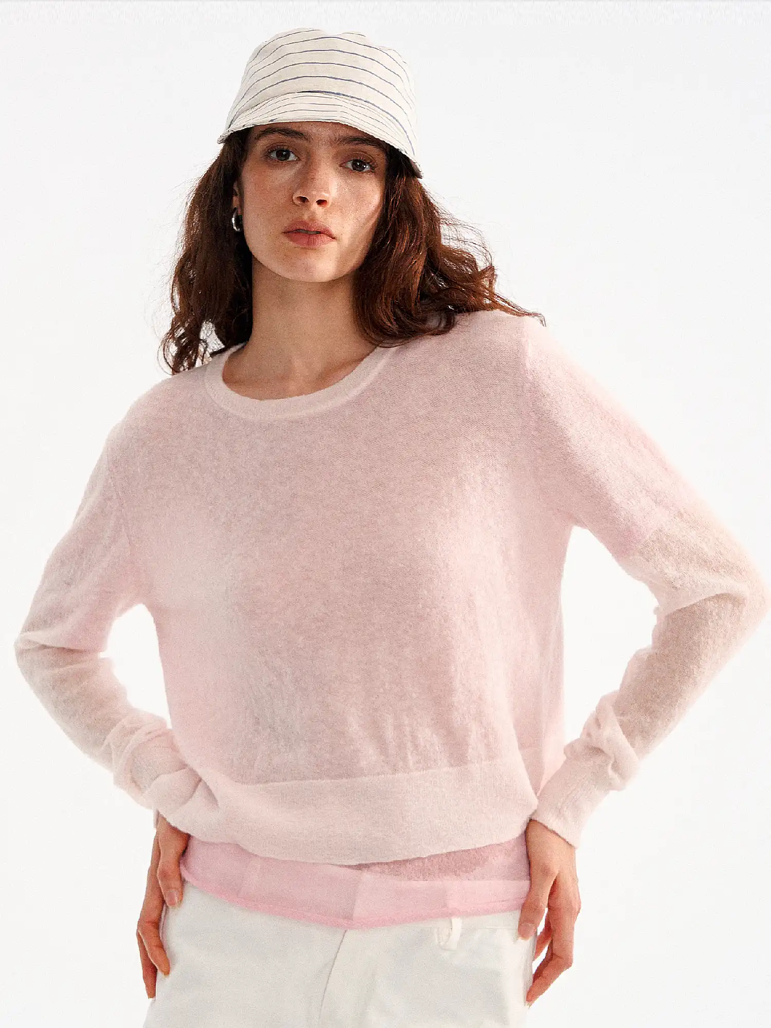 Petal Pink Layered Wool Blend Top - Image 2