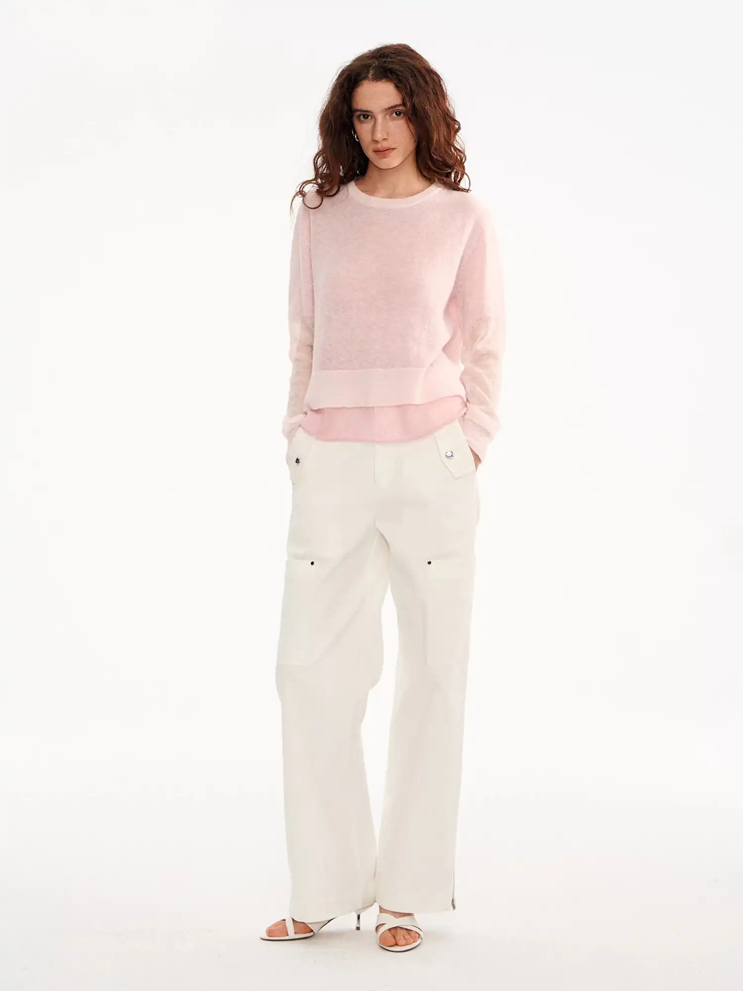 Petal Pink Layered Wool Blend Top - Image 5