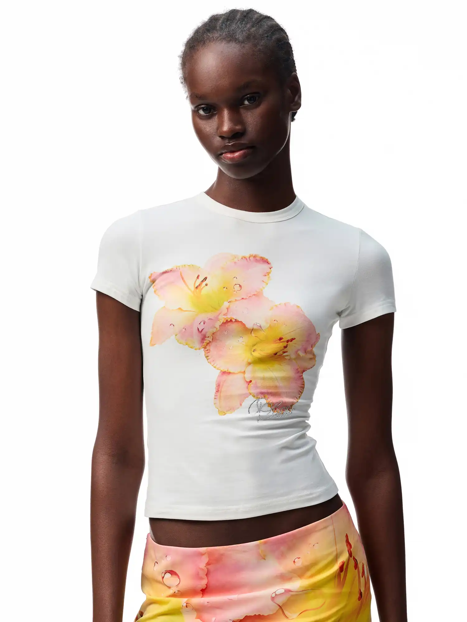 Y2K Floral Rhinestone Baby Tee - Image 11