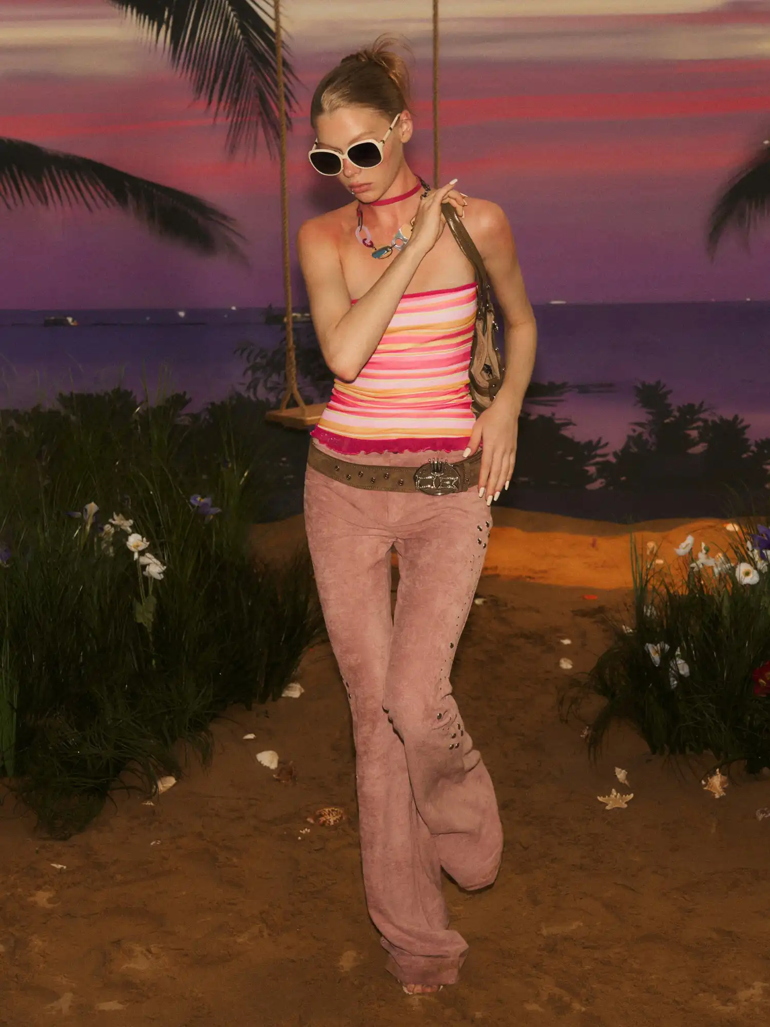 Pink Striped Bandeau Top - Image 3
