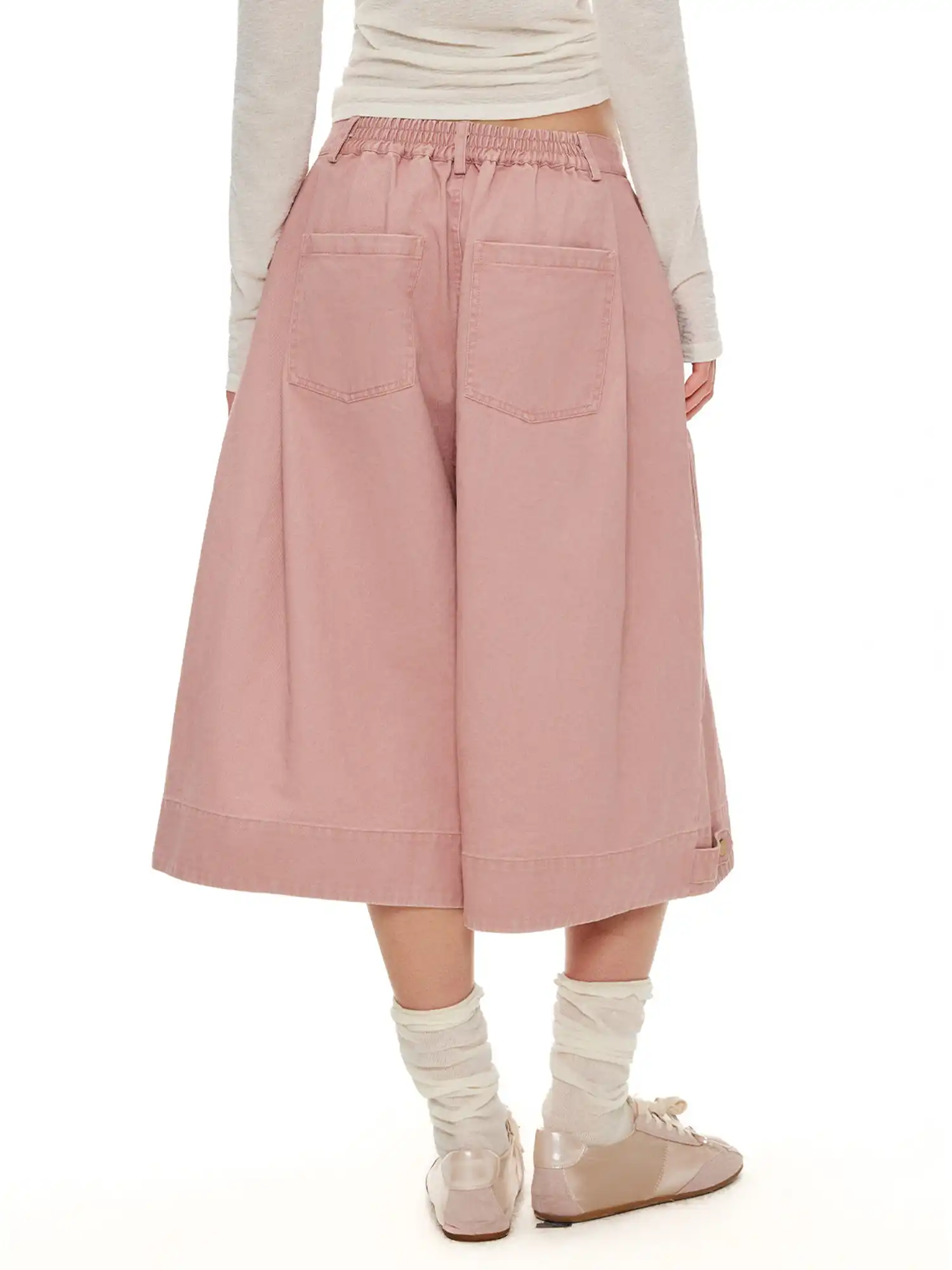 Pleated Cotton Canvas Wide-Leg Cropped Pants - Image 6