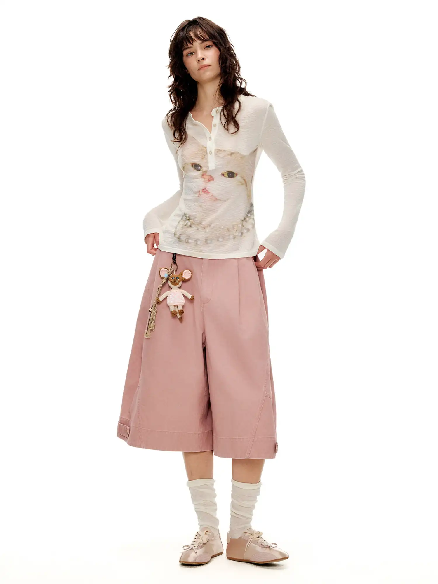 Pleated Cotton Canvas Wide-Leg Cropped Pants - Image 7