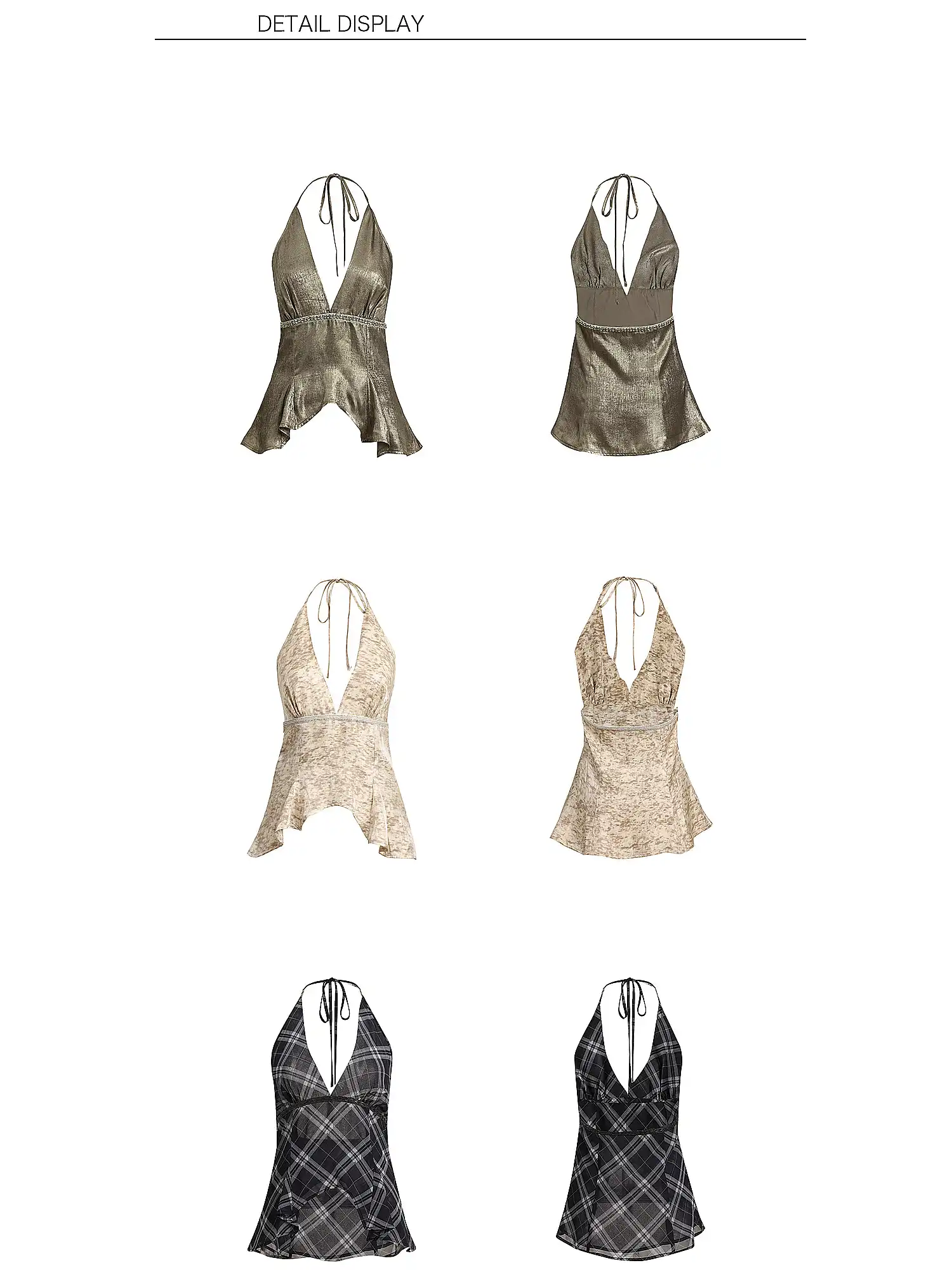 Plunge Halter Asymmetric Peplum Top - Image 13