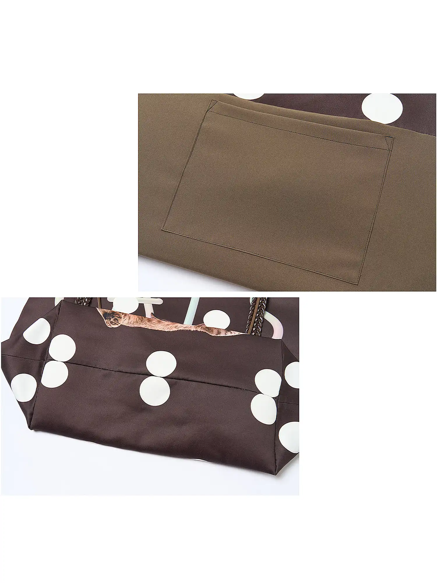 Polka Dot Cat Large Capacity Tote Bag - Image 10