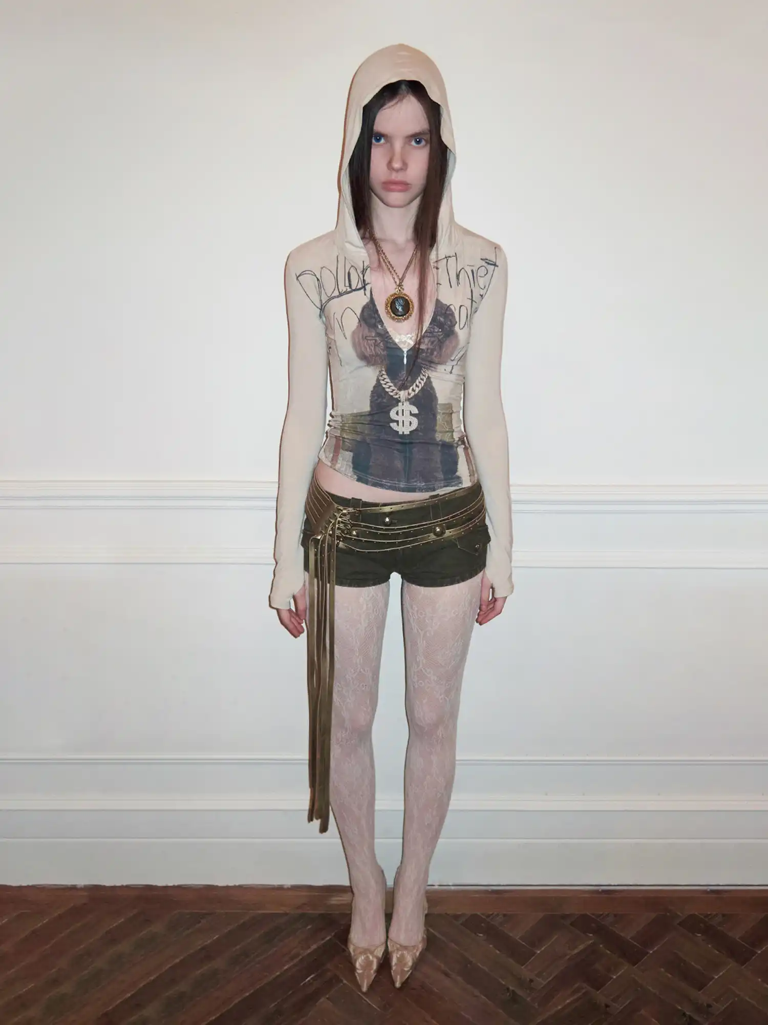 Post-Apocalyptic Puppy Fitted Zip Hoodie Tee - Image 8
