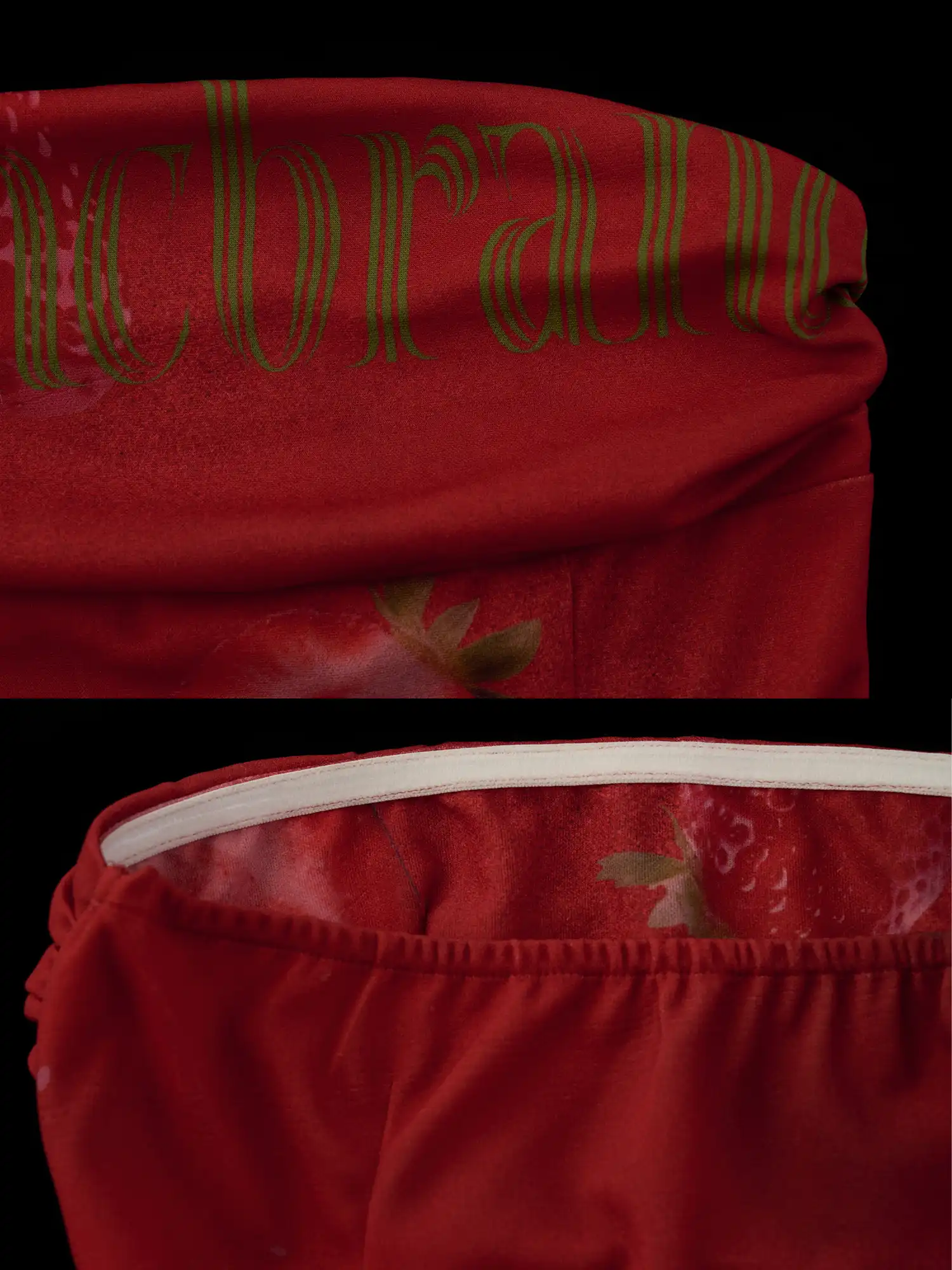 Red Strawberry High Slit Bandeau Maxi Dress - Image 9
