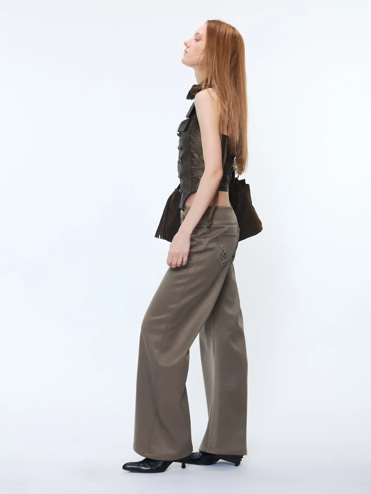 Retro Metal Eyelet Pocket Trousers - Image 11