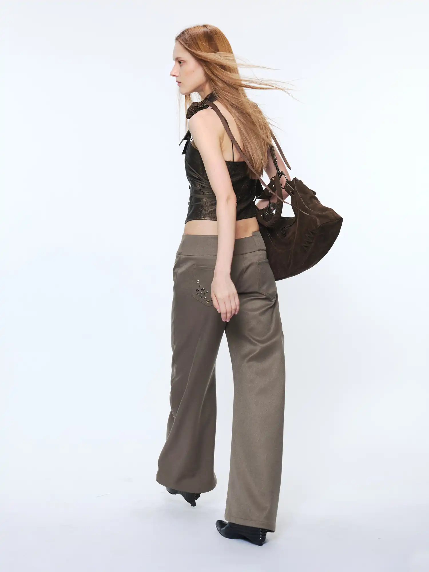 Retro Metal Eyelet Pocket Trousers - Image 12