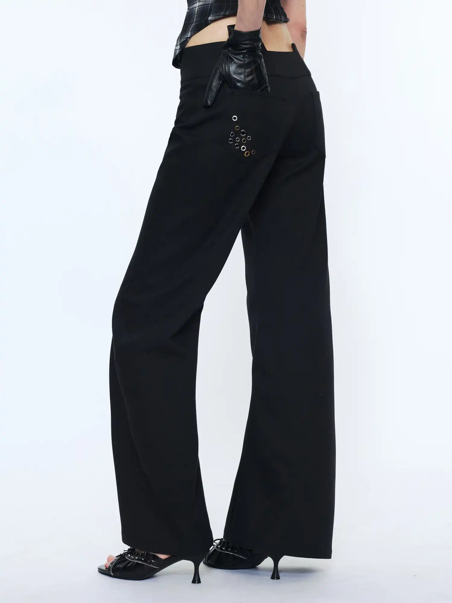 Retro Metal Eyelet Pocket Trousers - Image 2