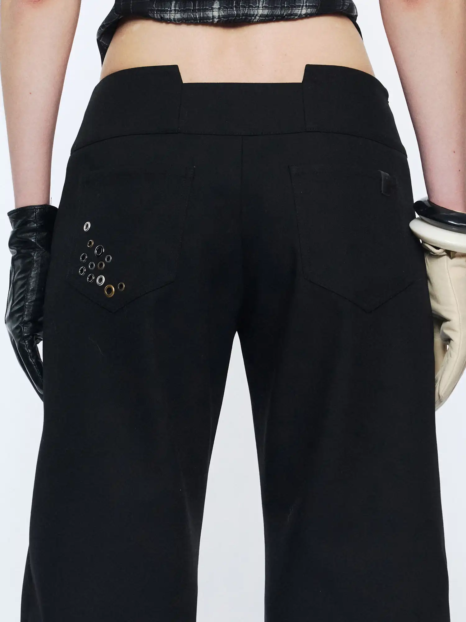 Retro Metal Eyelet Pocket Trousers - Image 3