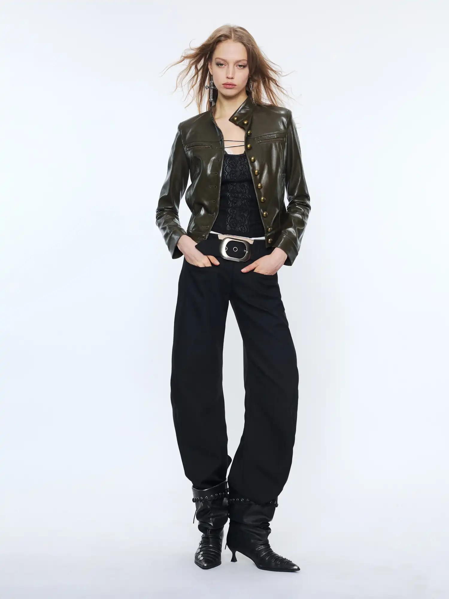 Retro Metal Eyelet Pocket Trousers - Image 5