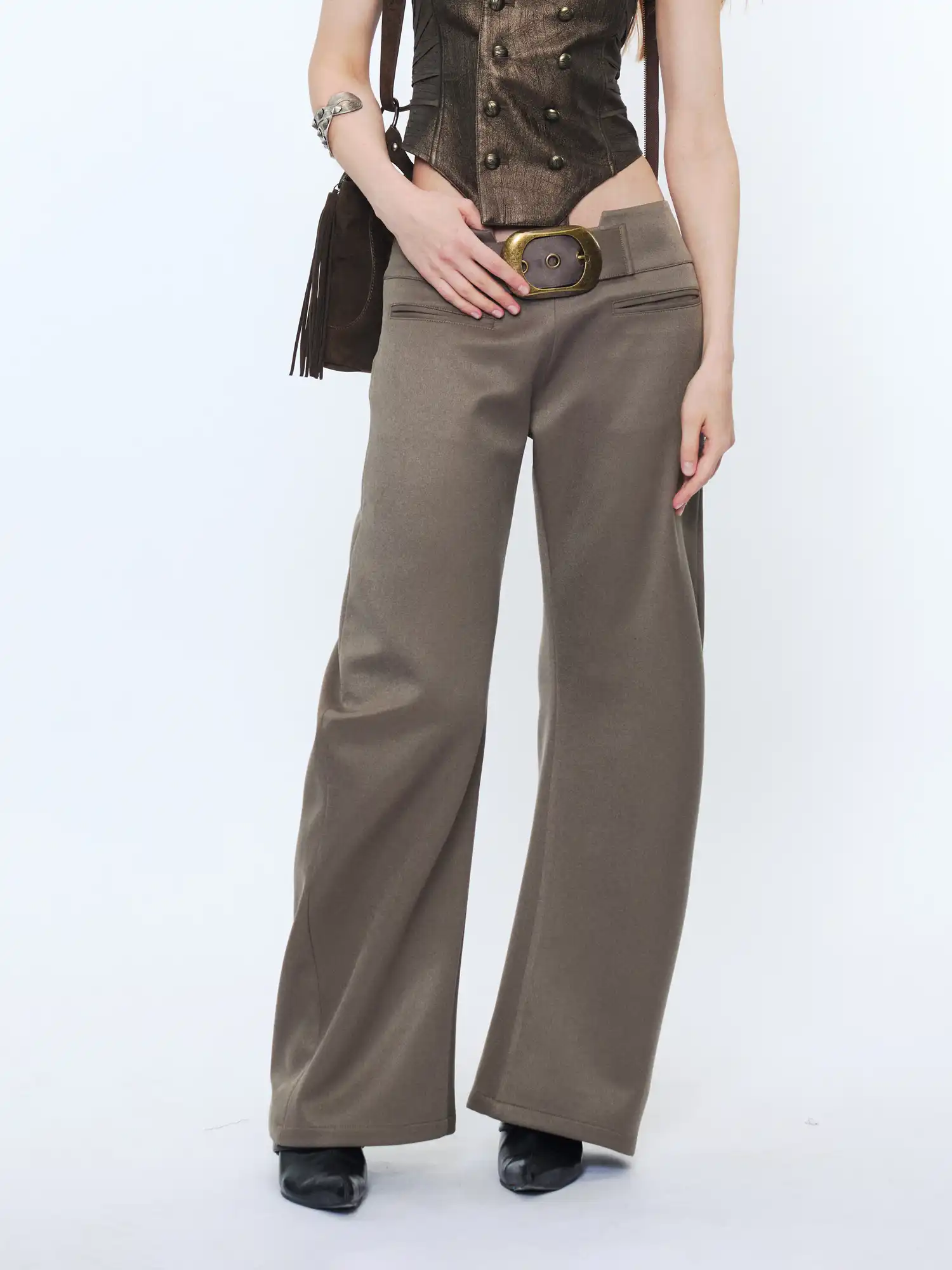 Retro Metal Eyelet Pocket Trousers - Image 7