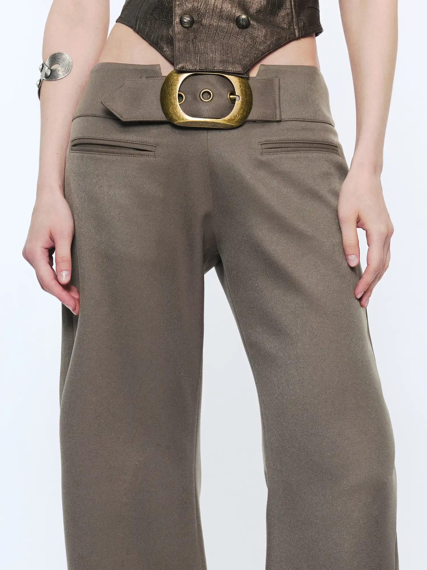 Retro Metal Eyelet Pocket Trousers - Image 8
