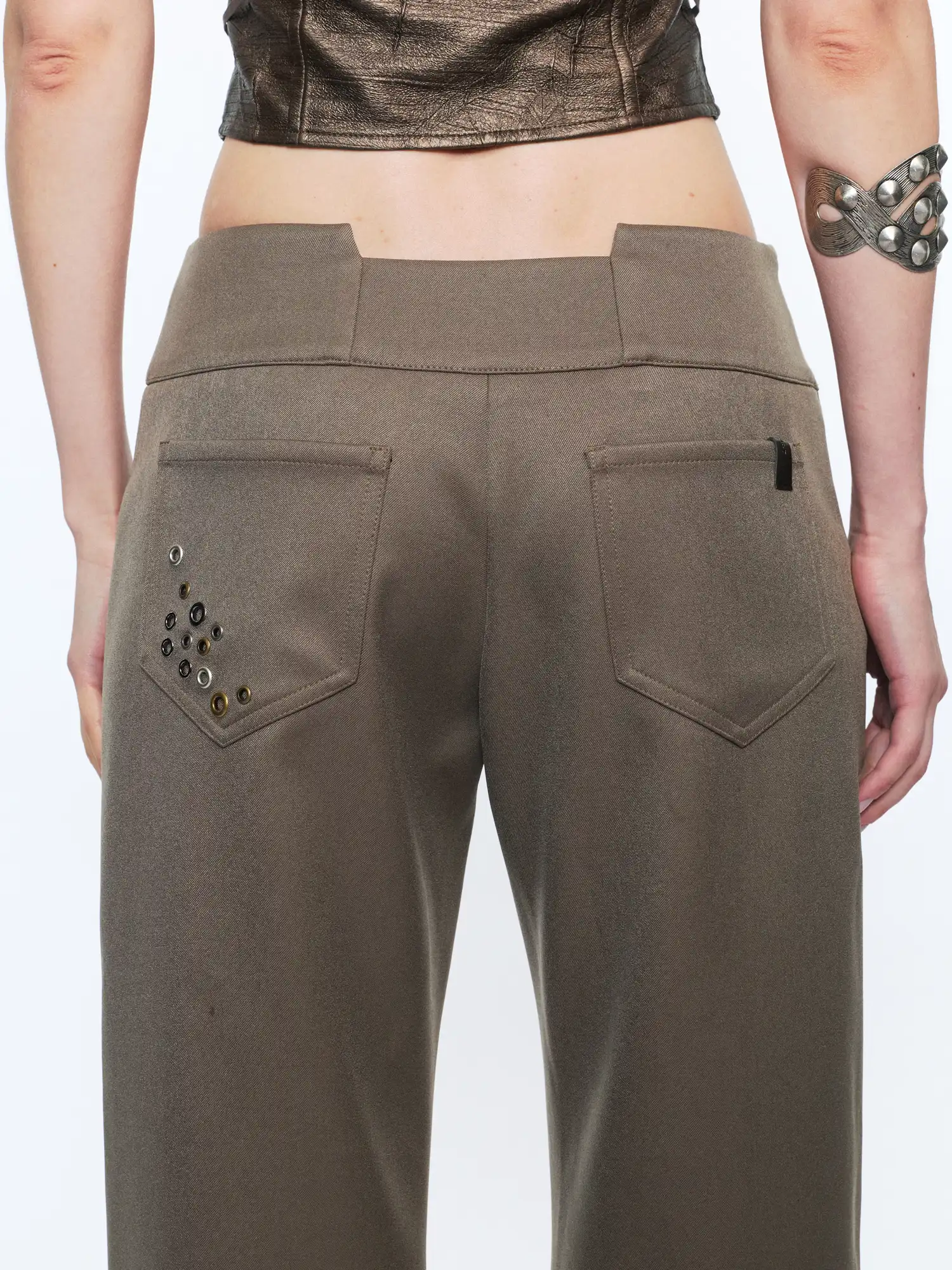 Retro Metal Eyelet Pocket Trousers - Image 9