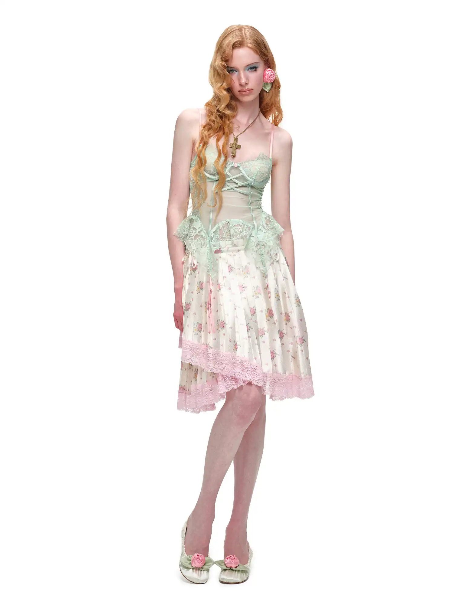 Romantic Sheer Rose Lace Bustier Corset Top - Image 12