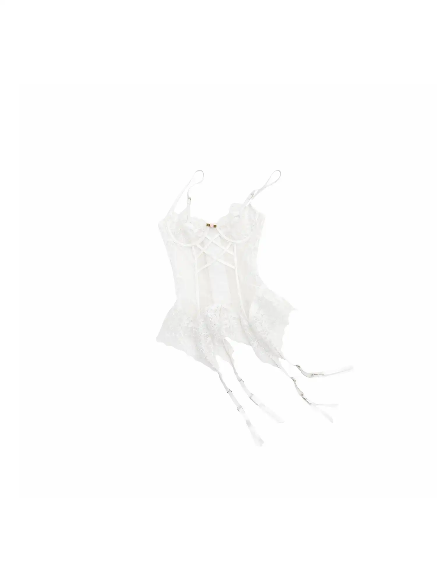 Romantic Sheer Rose Lace Bustier Corset Top - Image 6