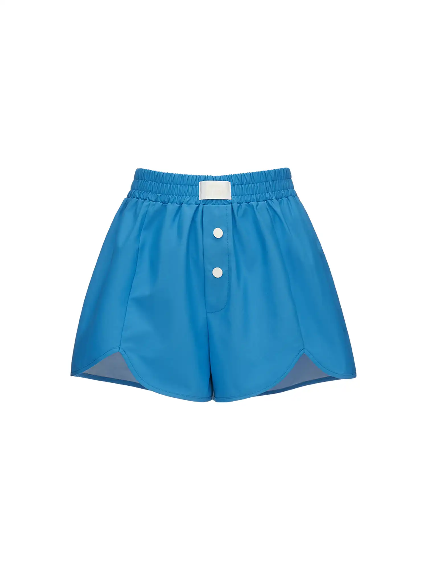 Royal Blue High Waisted Button-Fly Sweat Shorts - Image 3
