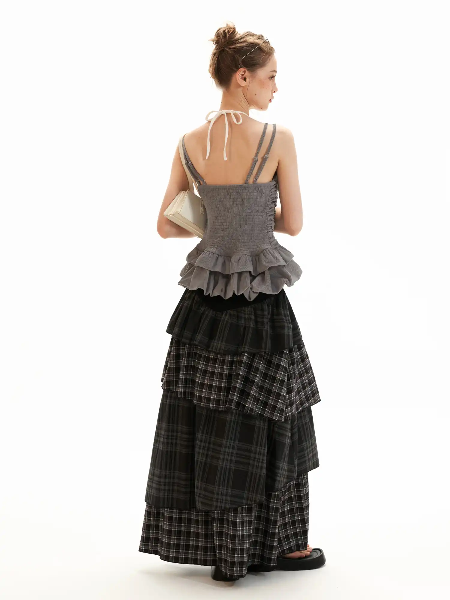 Ruched Corduroy Peplum Tank Top - Image 7