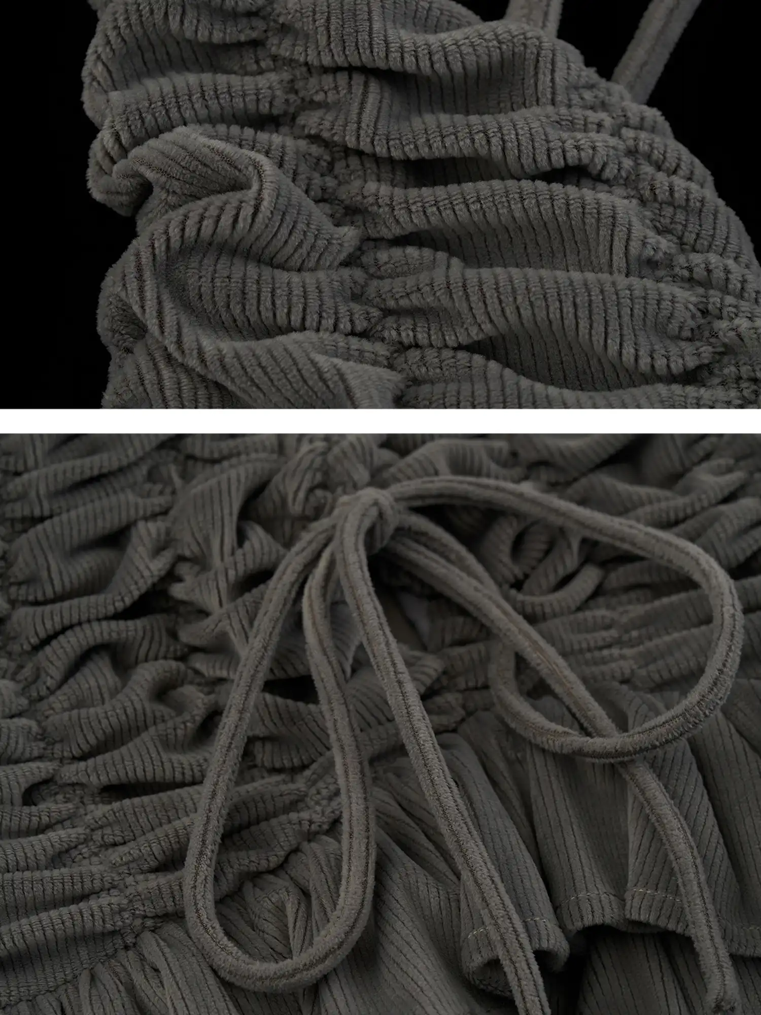 Ruched Corduroy Peplum Tank Top - Image 8