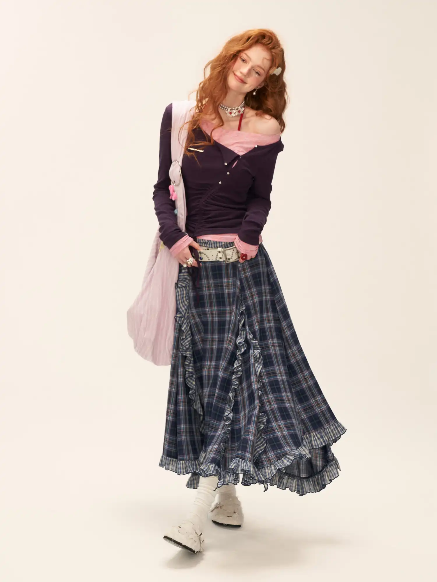 Ruched Mock Layered Lace Top - Image 10