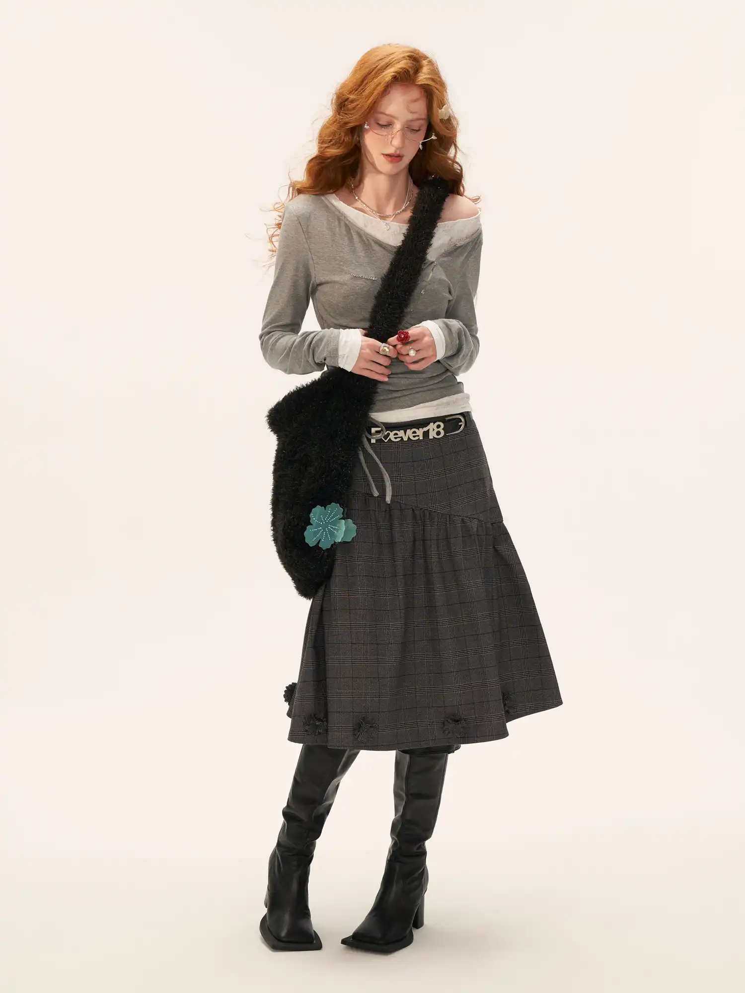 Ruched Mock Layered Lace Top - Image 5