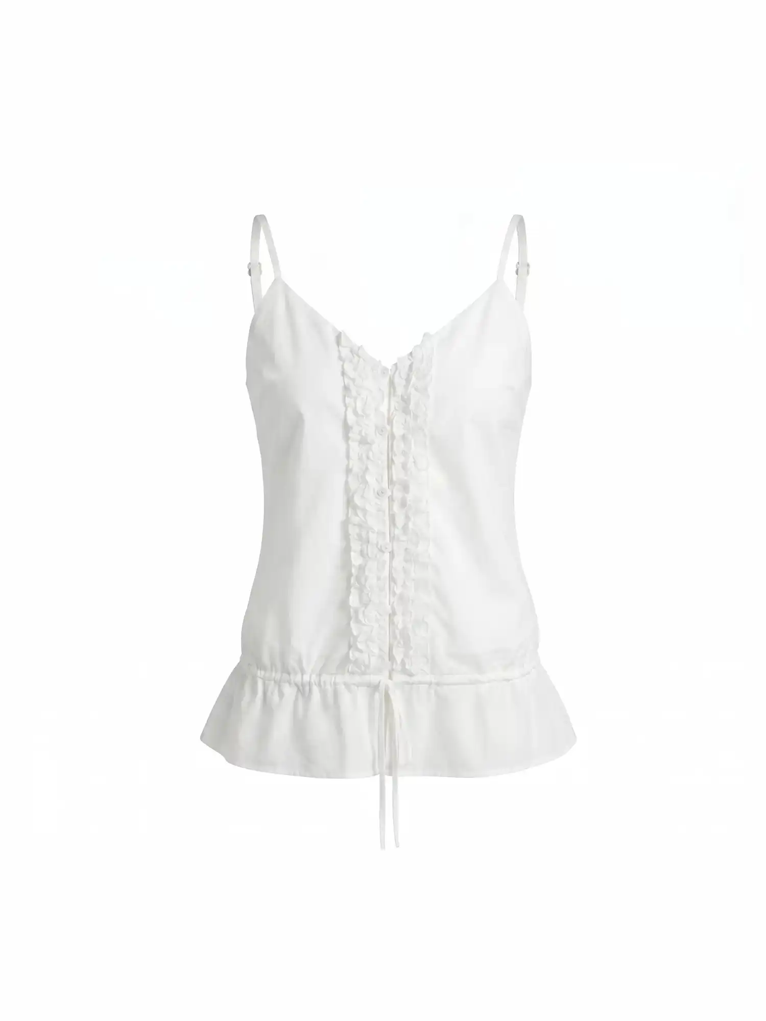 Ruffle Bib Drawstring Tank Top - Image 3