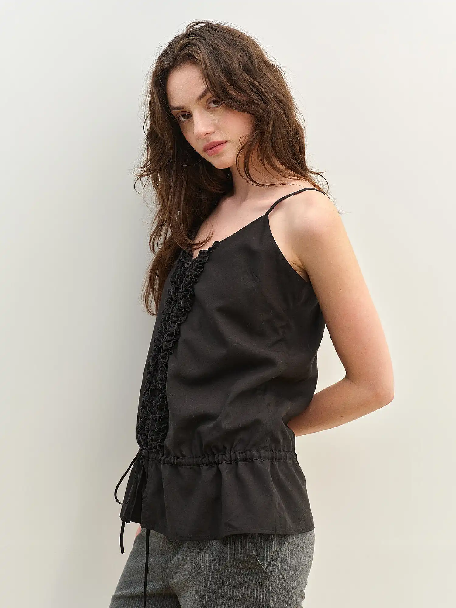 Ruffle Bib Drawstring Tank Top - Image 6