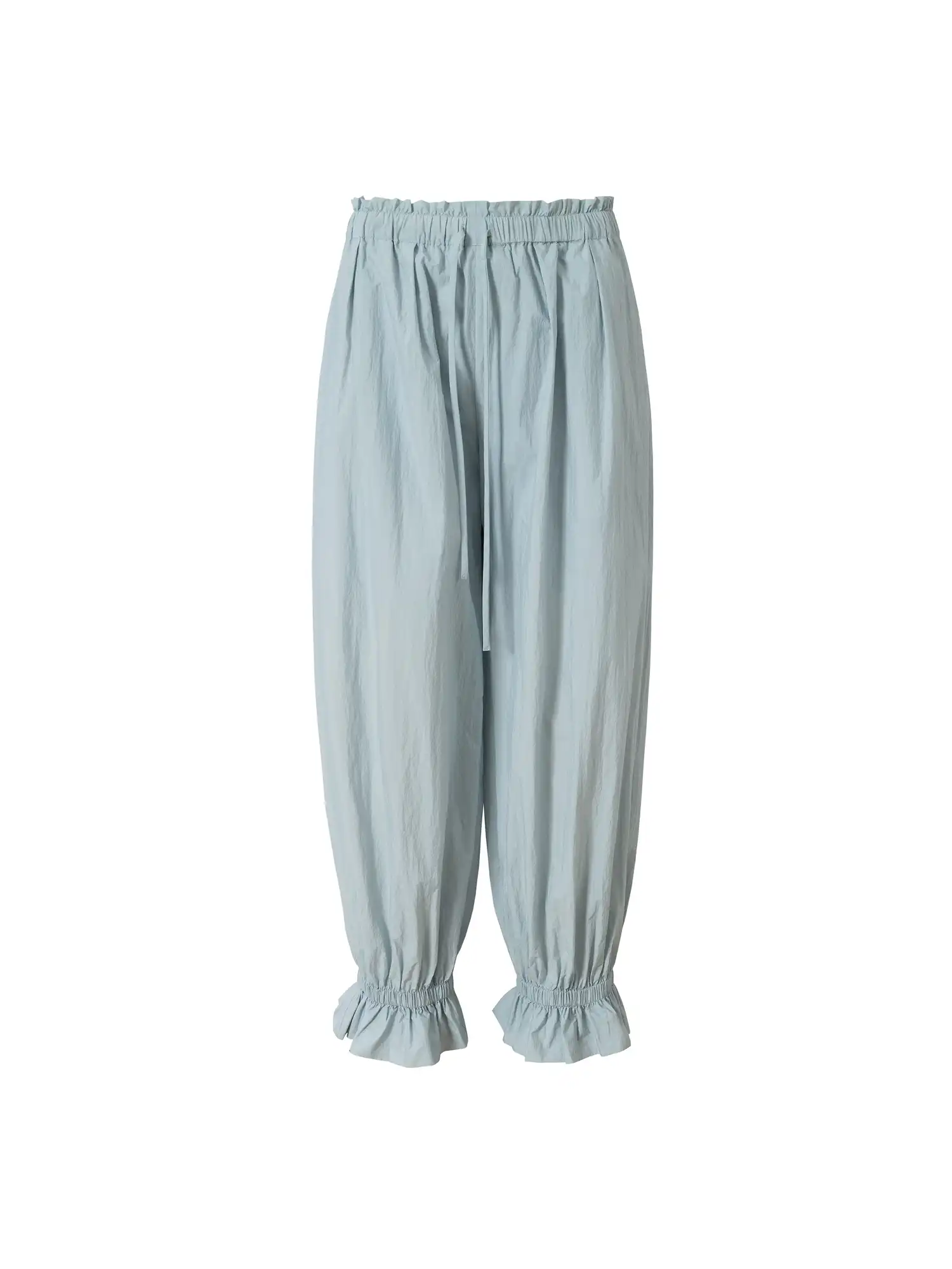 Ruffle Shirred Waist Lightweight Balloon Pants - Image 3