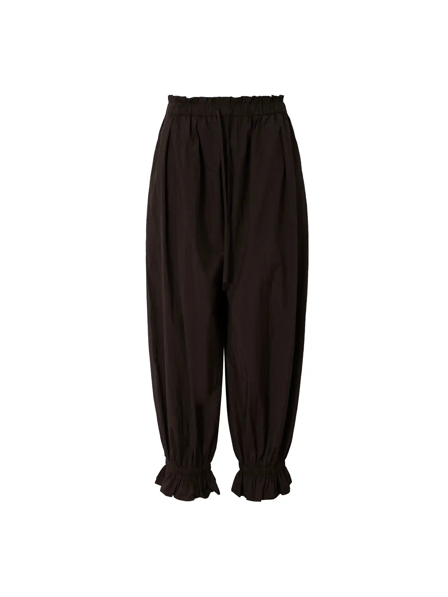 Ruffle Shirred Waist Lightweight Balloon Pants - Image 8