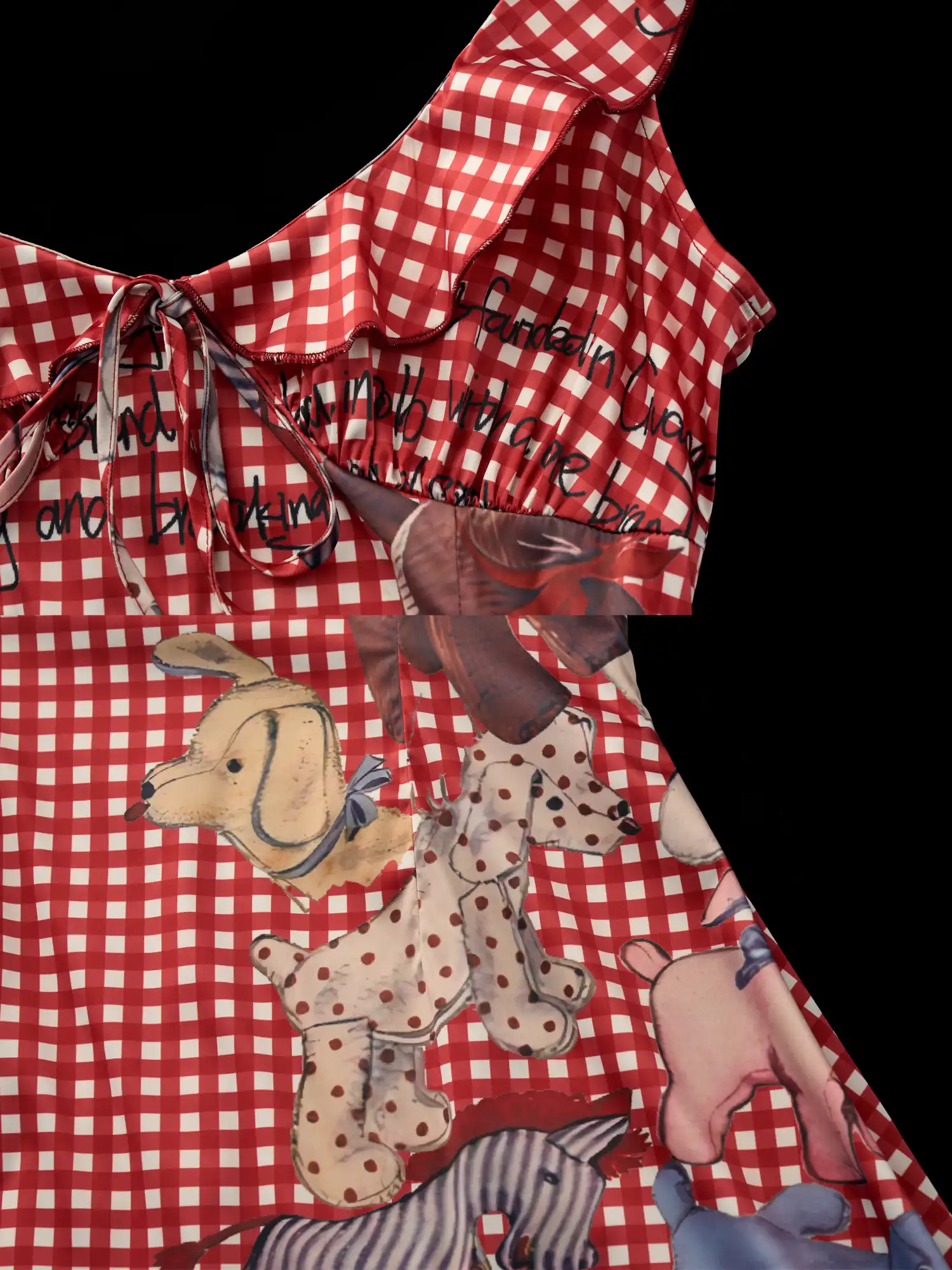 Ruffle Trim Gingham Babydoll Mini Dress - Image 8