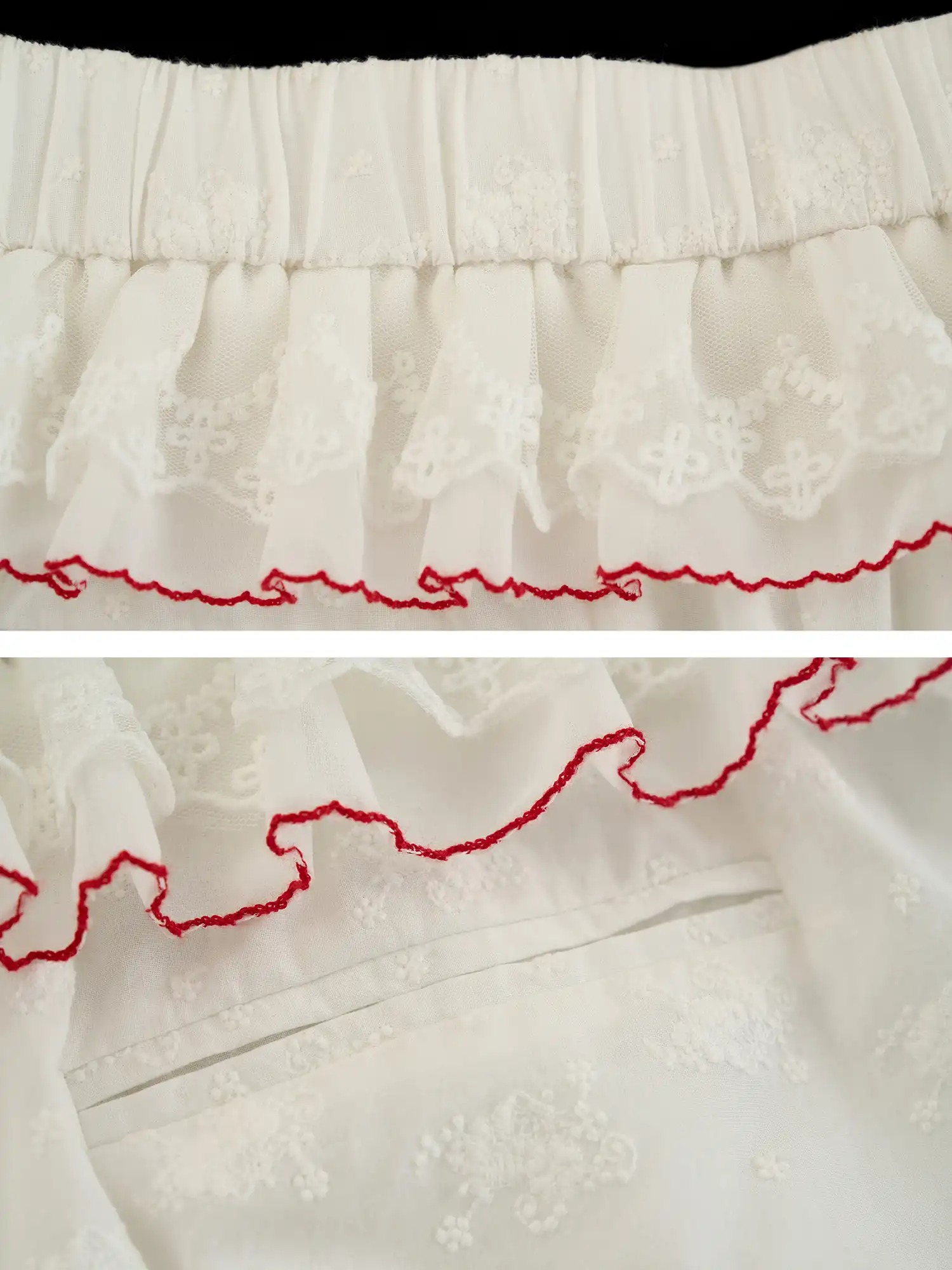 Ruffle Waist Eyelet Embroidered High-Waist Shorts - Image 5