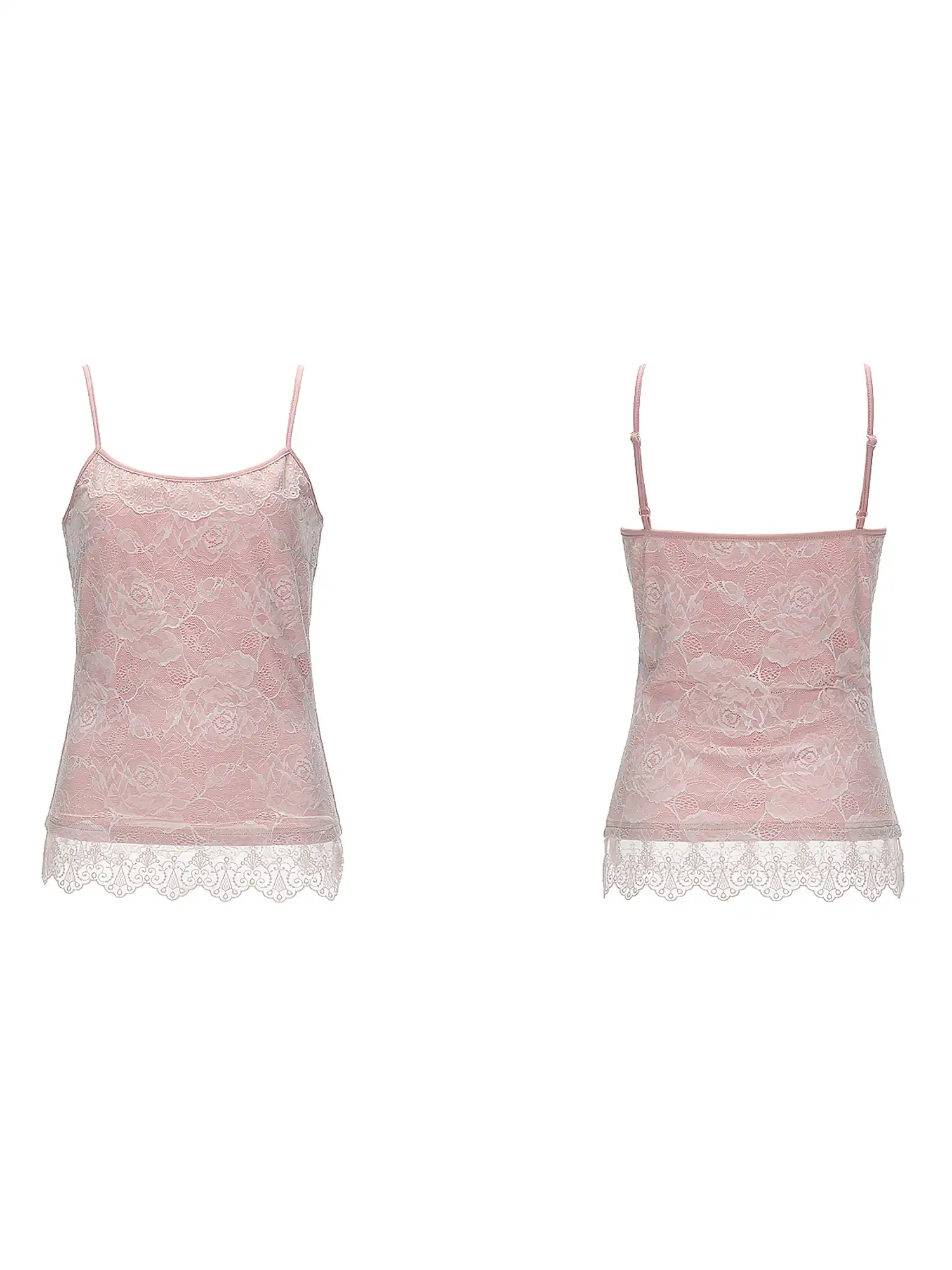Scalloped Floral Lace Camisole Tank Top - Image 4