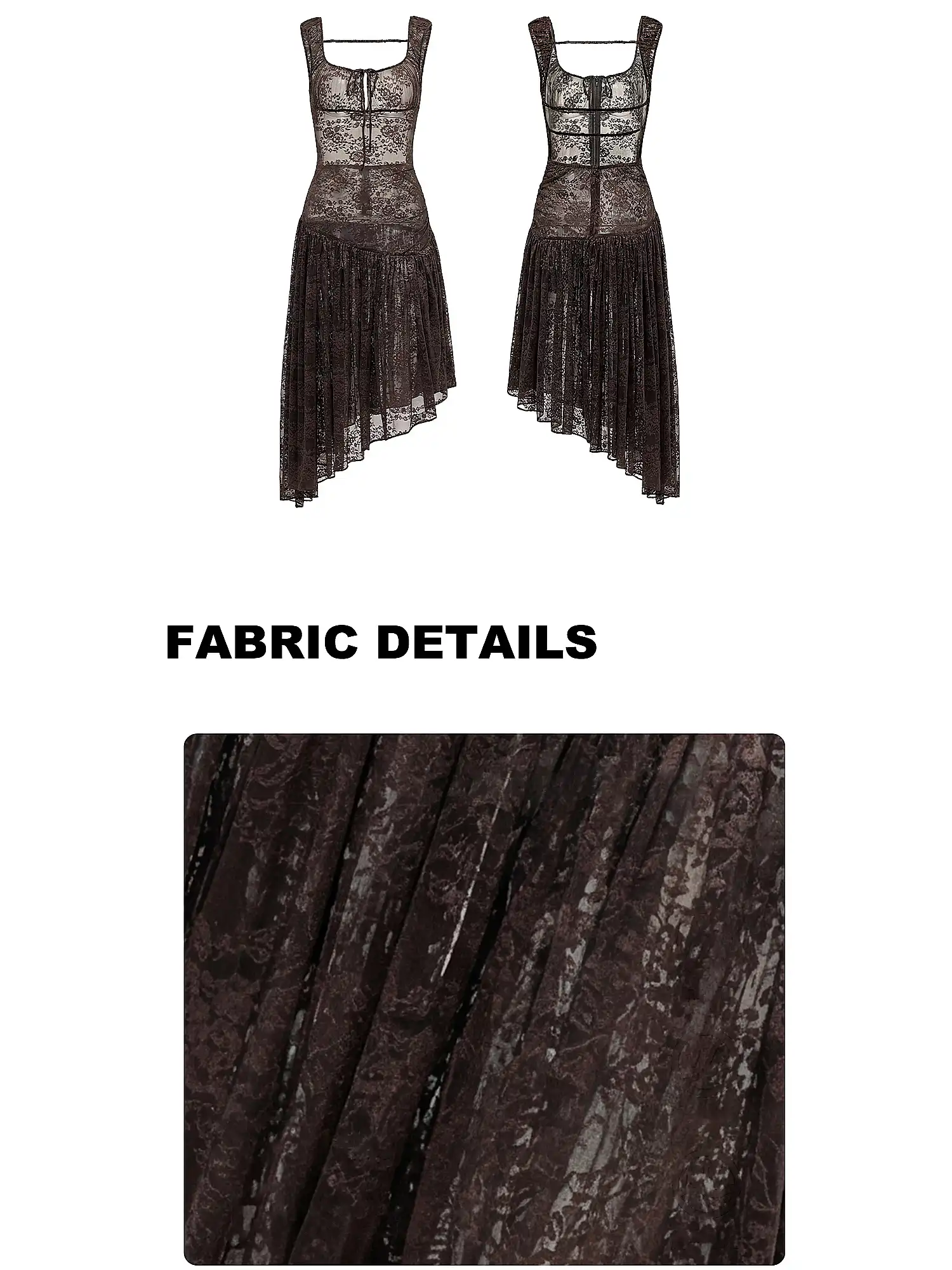 Semi-Sheer Open Back Stretch Lace Dress - Image 8