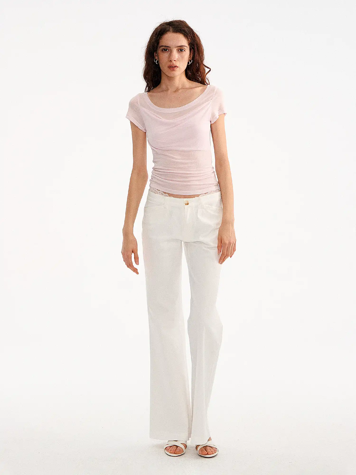 Sheer Layered Cowl Neck Top - Image 10