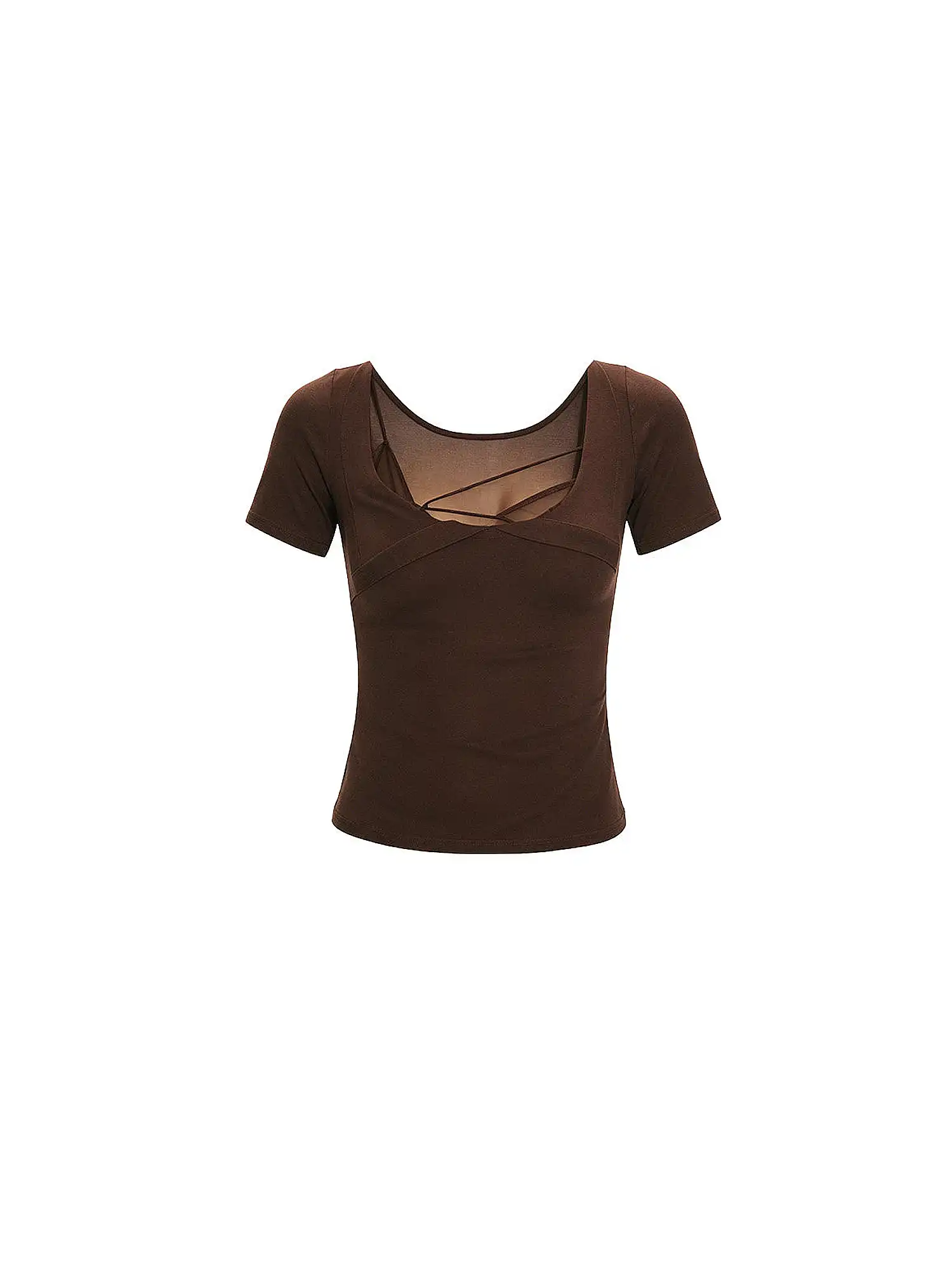 Sheer Layered Half Sleeve Tee - Image 6