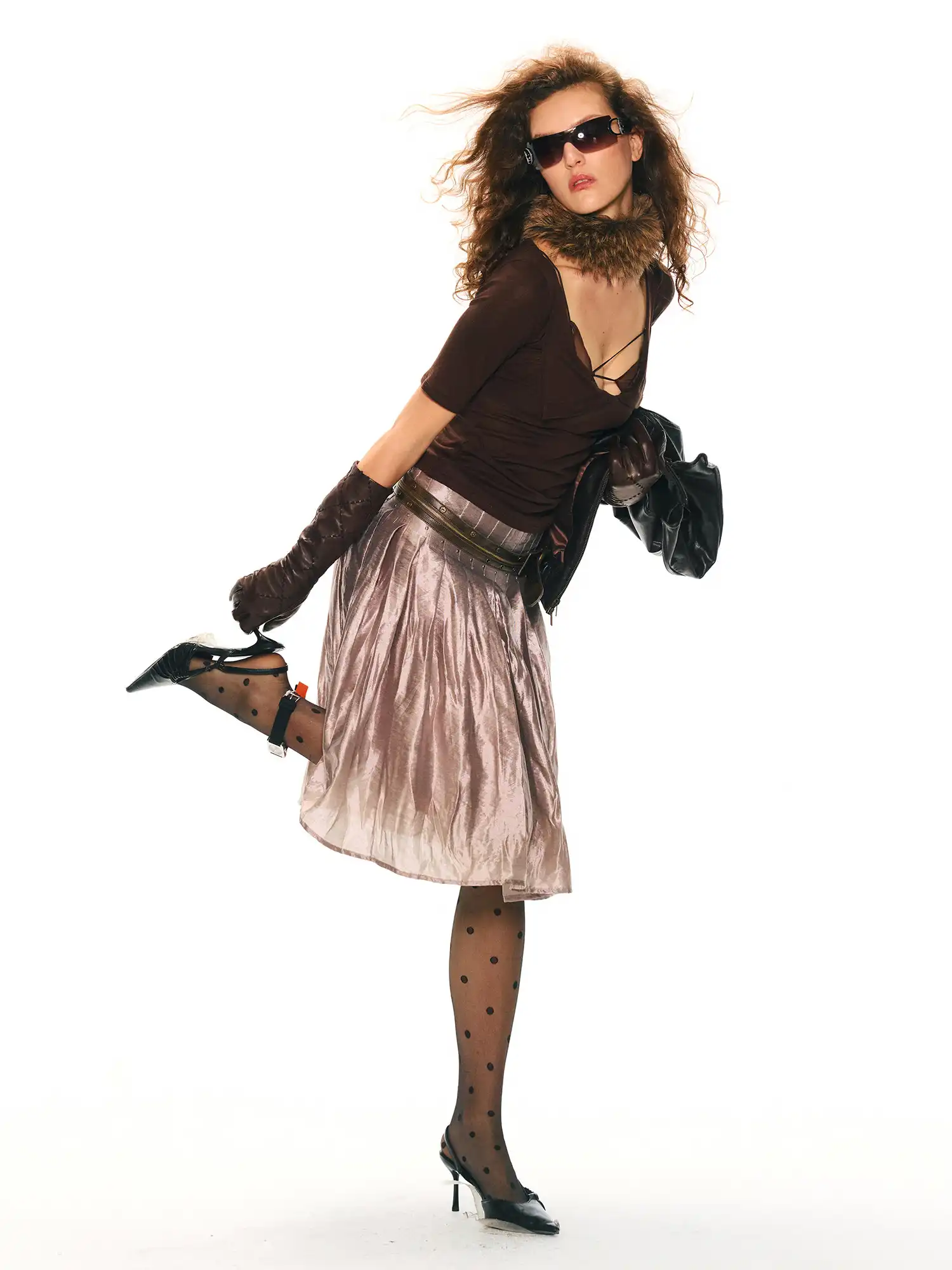 Sheer Layered Half Sleeve Tee - Image 9